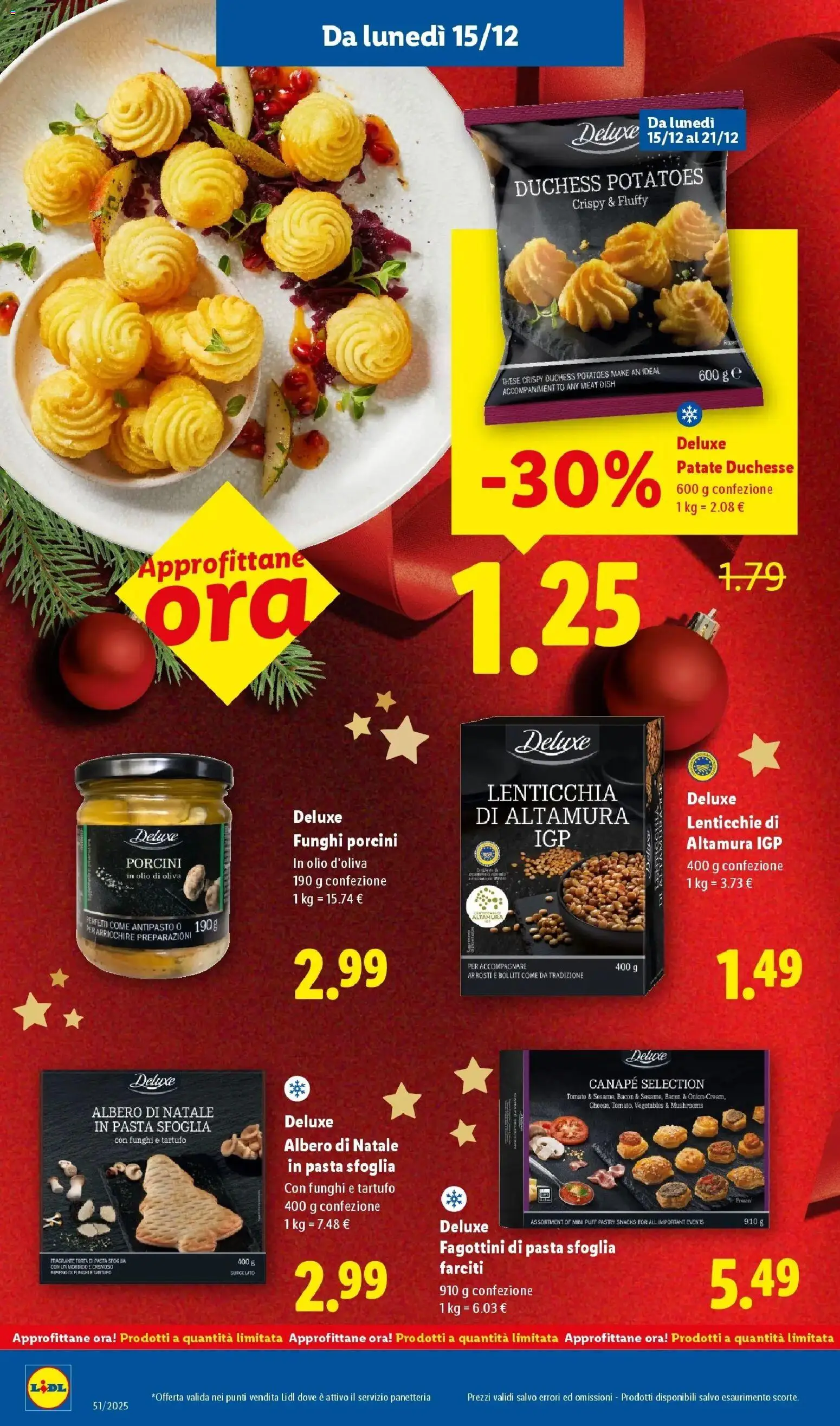 Volantino Lidl del 14.12.2025 | Pagina: 18 | Prodotti: Pasta sfoglia, Lenticchie, Pasta, Torta