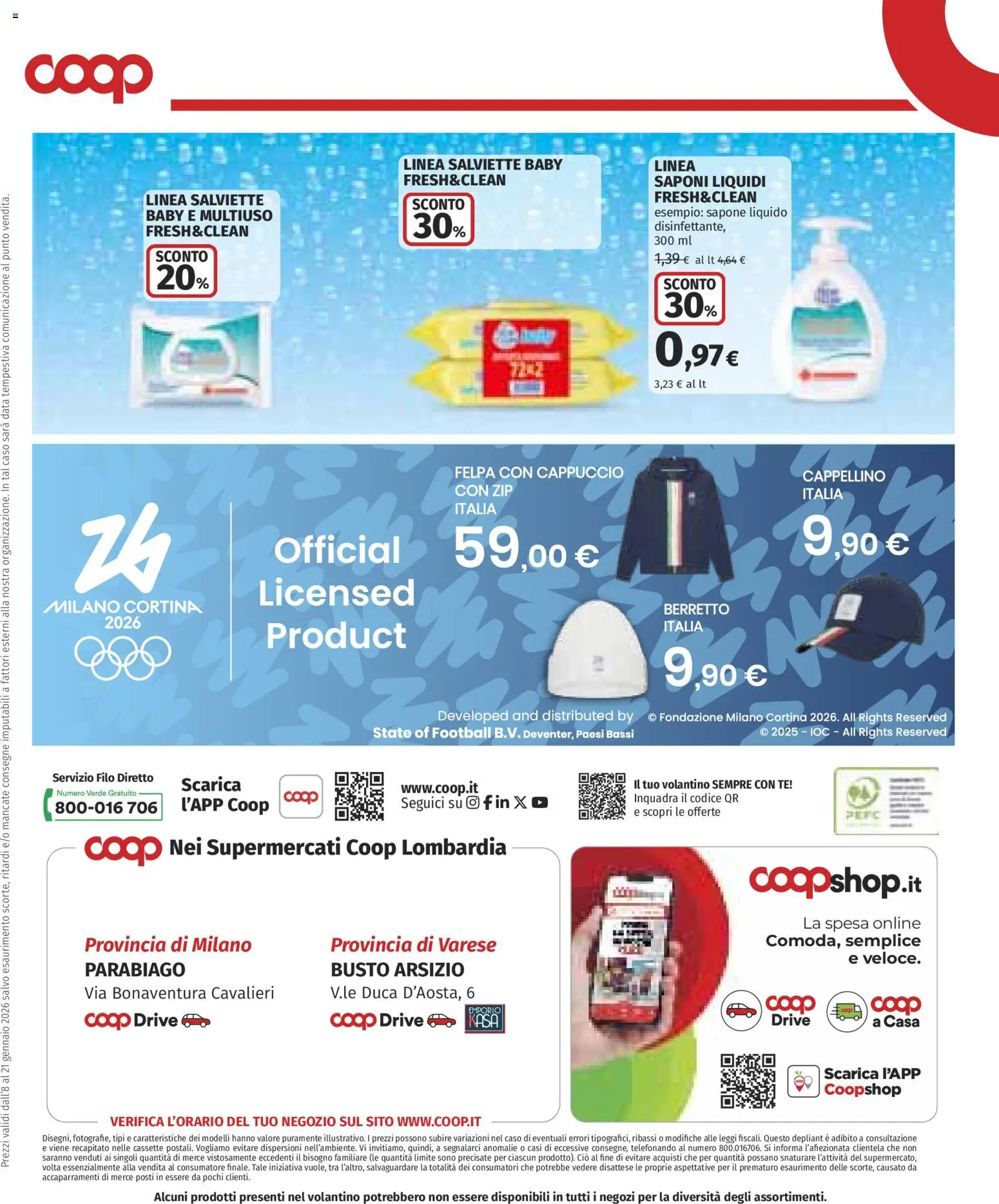 Volantino COOP del 08.01.2026 | Pagina: 27 | Prodotti: Tè, Felpa, Data, Cappuccio