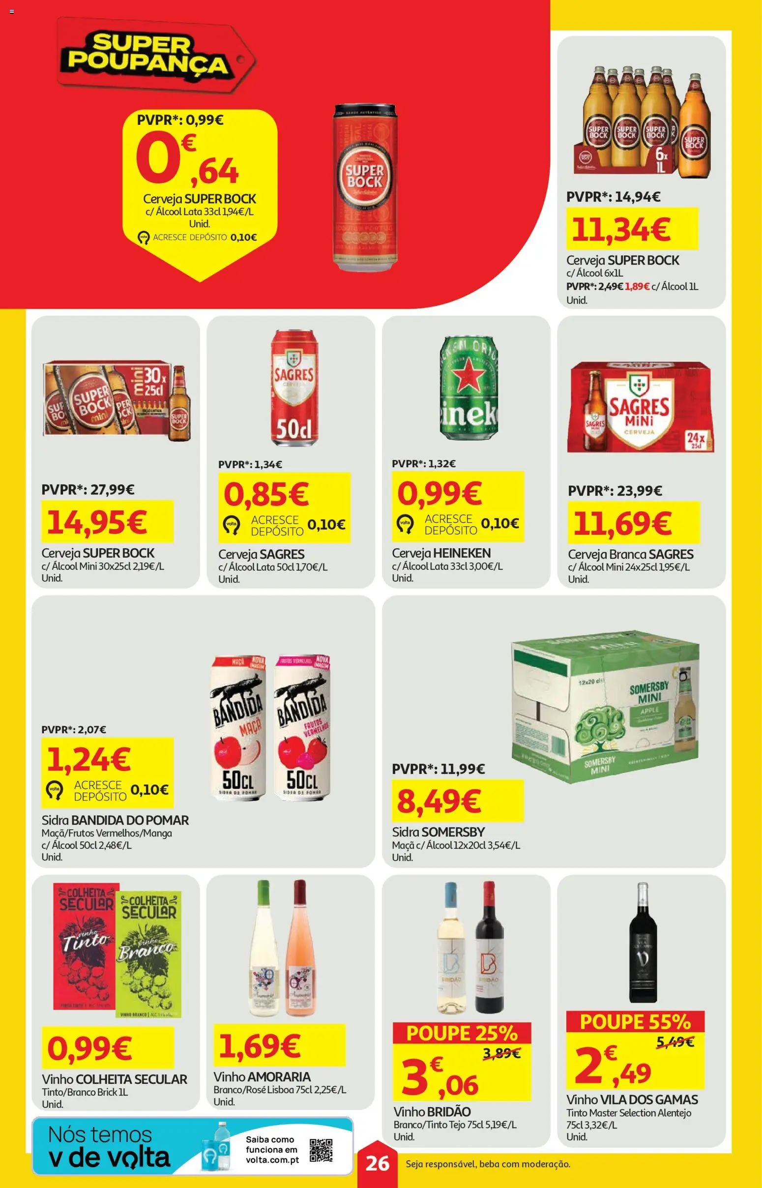 Auchan folheto │ válido de 23.04.2026 | Página: 26 | Produtos: Super bock, Maça, Vinho, Cerveja