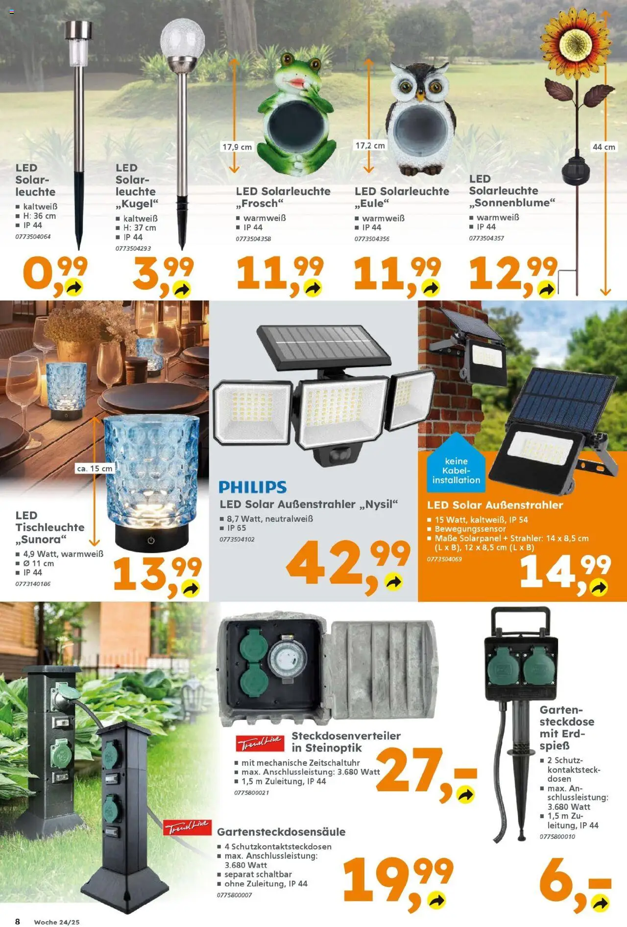 Globus Baumarkt prospekt Forchheim	 - gültig ab dem 10.06.2025 | Seite: 8 | Produkte: Kabel, Philips, Steckdose, Solarleuchte