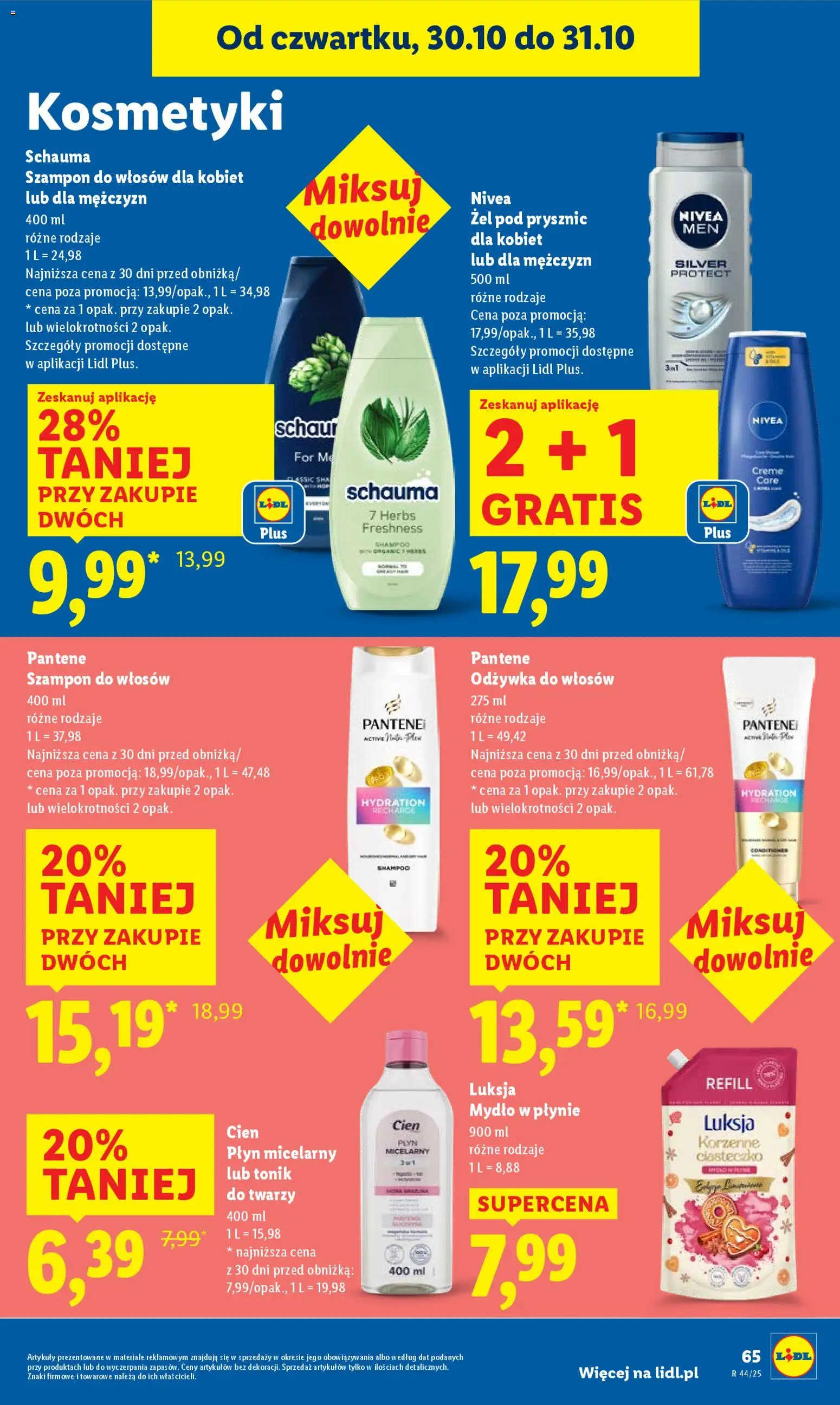 Lidl Gazetka od 30.10.2025 | Strona: 67 | Produkty: Mydło w płynie, Szampon, Odżywka do włosów, Tonik