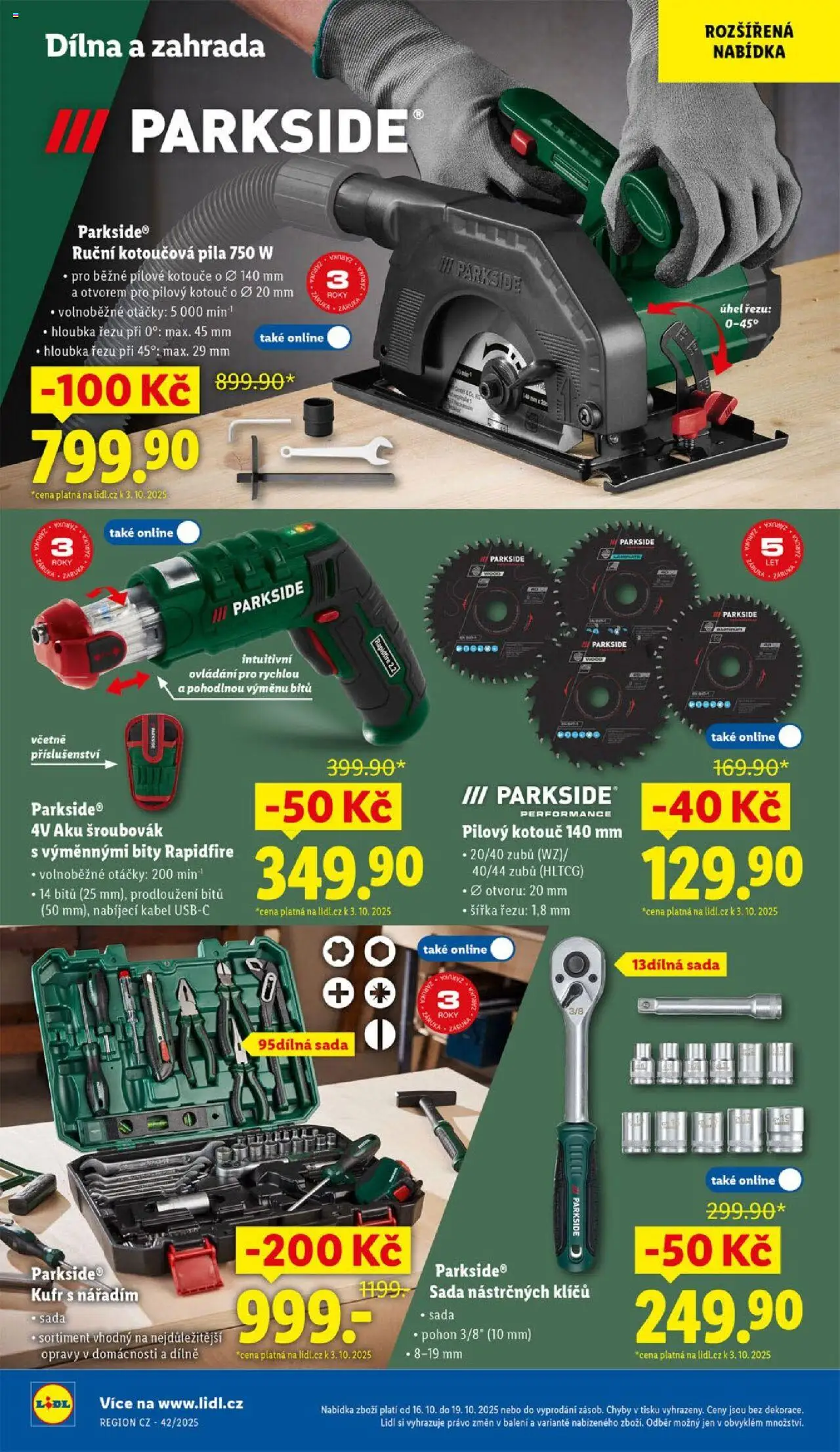 Lidl leták od 16.10.2025 | Strana: 48 | Produkty: Kotoučová pila, Kufr, Šroubovák, Pila