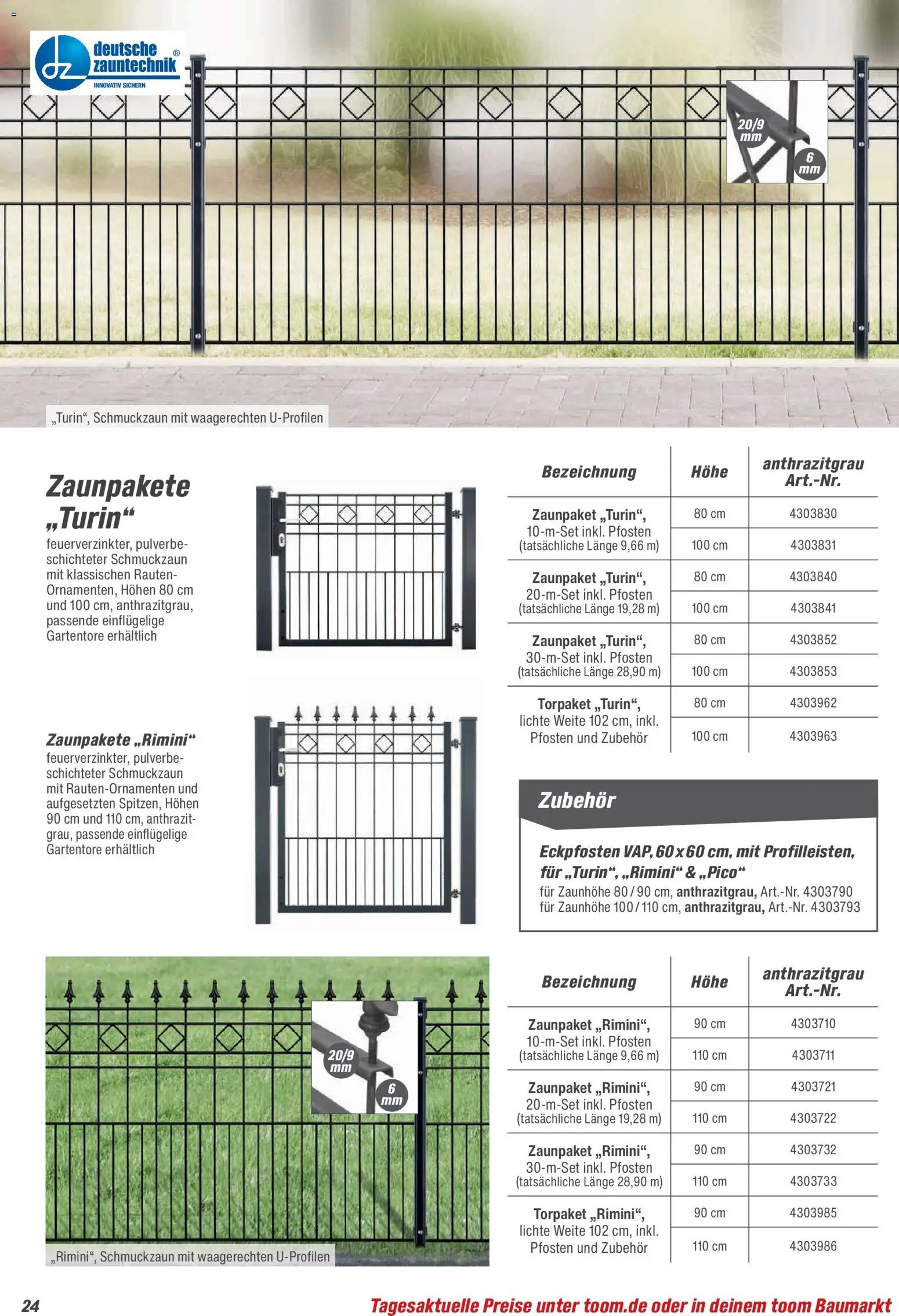 Toom Baumarkt Zäune & Sichtschutz 2026 – gültig ab 20.02.2026 | Seite: 24