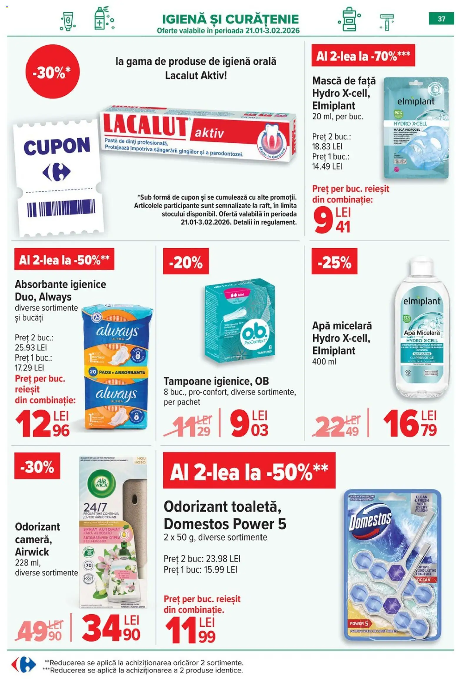 Noul catalog Carrefour – valabil de la 28.01.2026 | Pagină: 37 | Produse: Pomelo, Apă micelară, Pastă de dinți, Apă