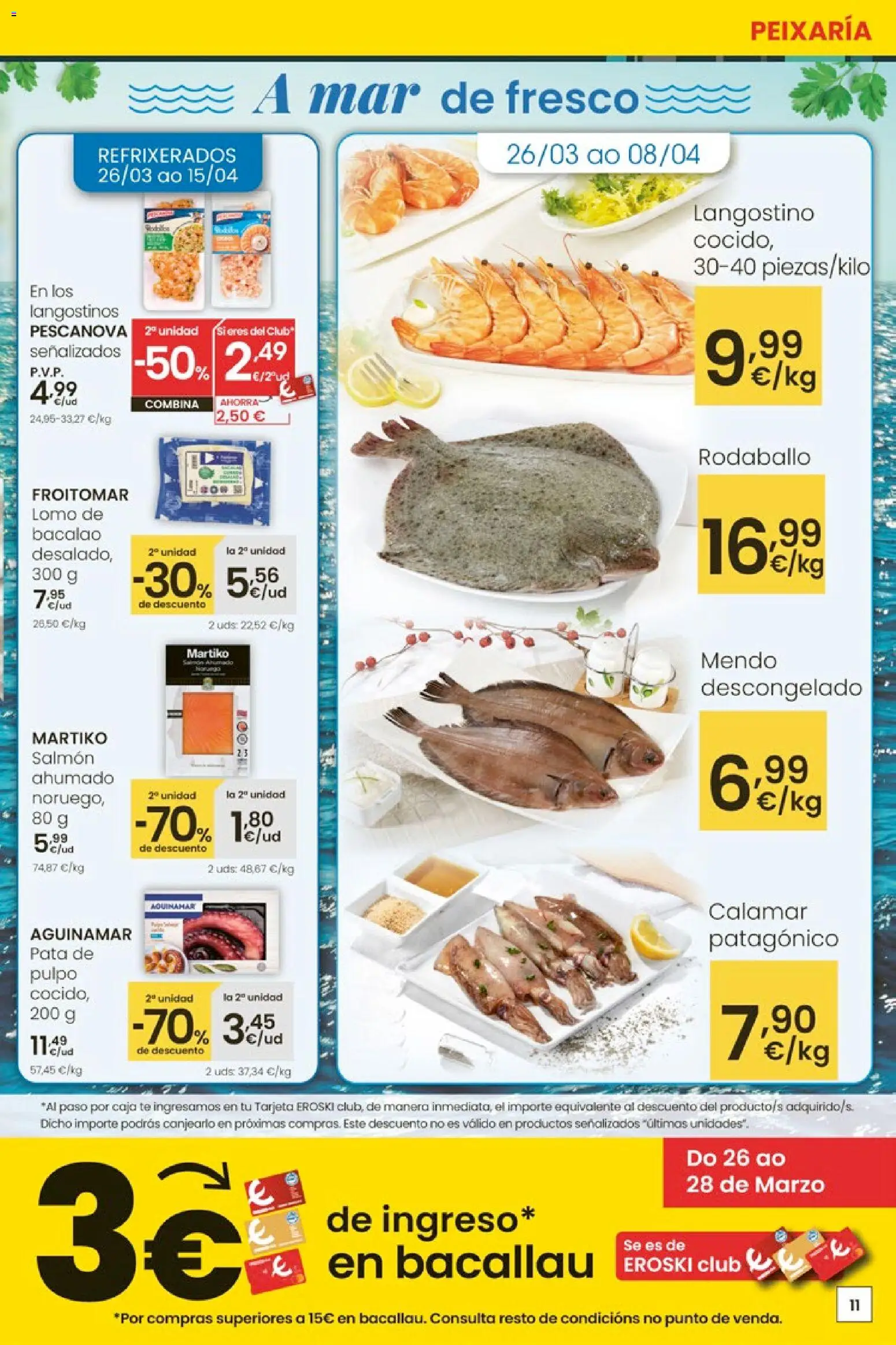 Eroski - Quieres ahorrar conmigo │ válido desde el 26.03.2026 | Página: 11 | Productos: Té, Caja, Langostino