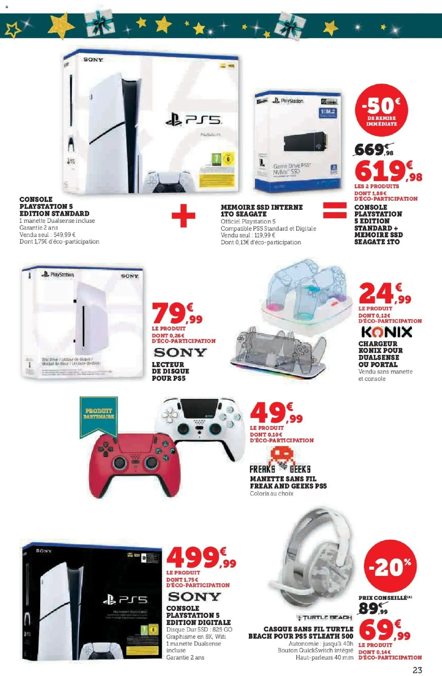 {H1} | Page: 23 | Produits: Playstation, Disque dur, Casque