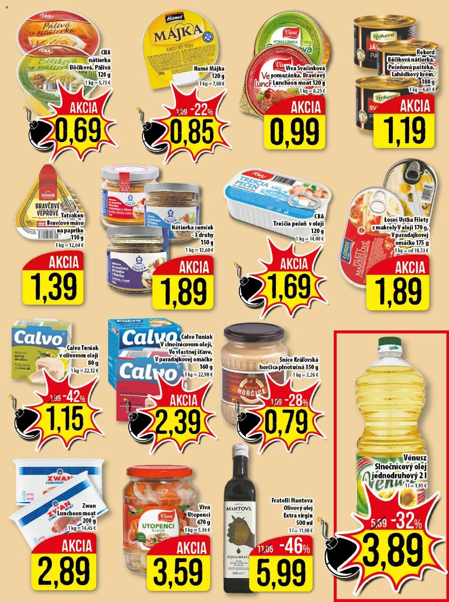 Nové Klas akcie – leták je platný od 02.03.2026 | Strana: 18 | Produkty: Olej, Tuniak, Slnečnicový olej, Steak