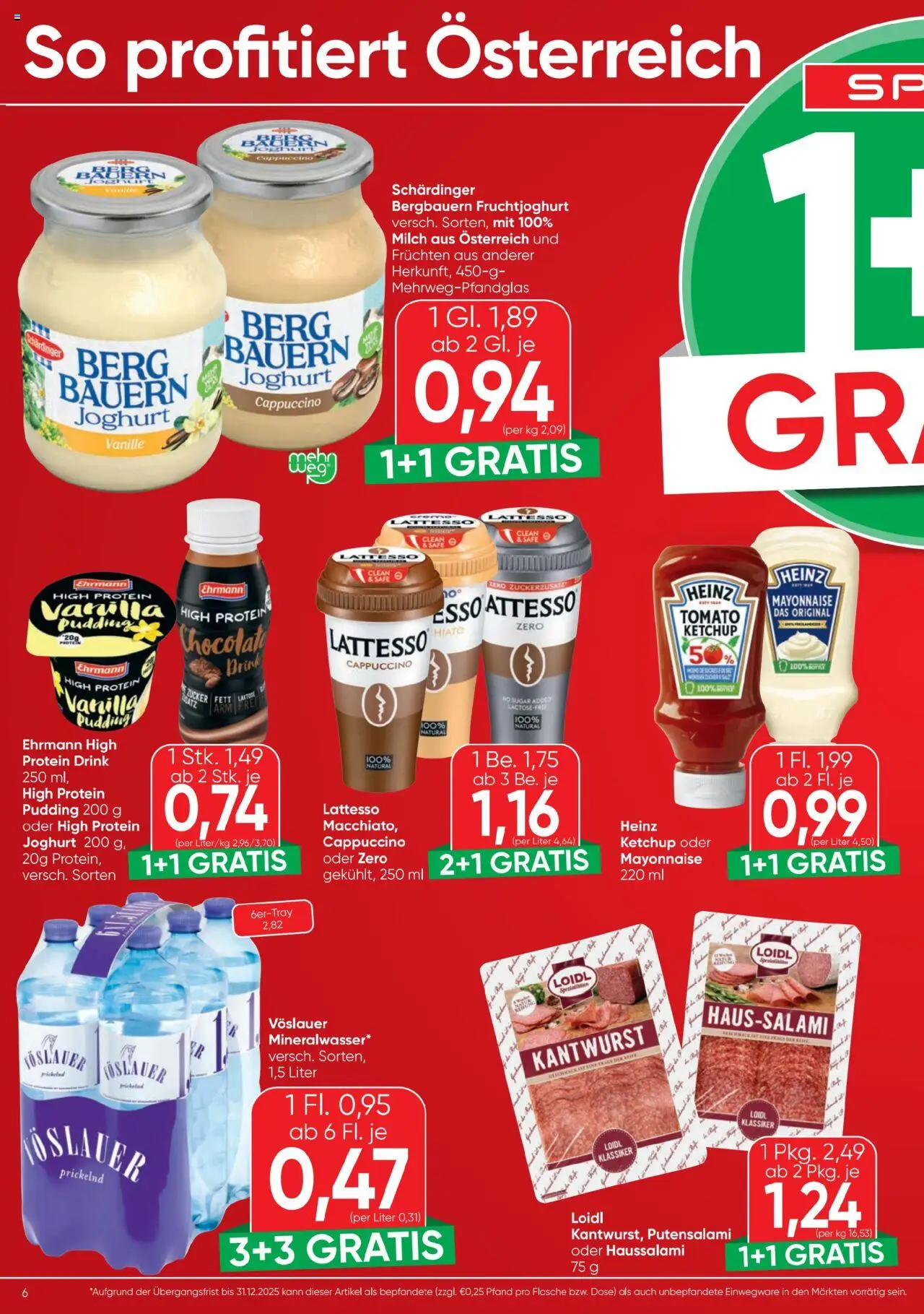 Spar Flugblatt gültig ab 09.10.2025 | Seite: 6 | Produkte: Ketchup, Mayonnaise, Zucker, Joghurt