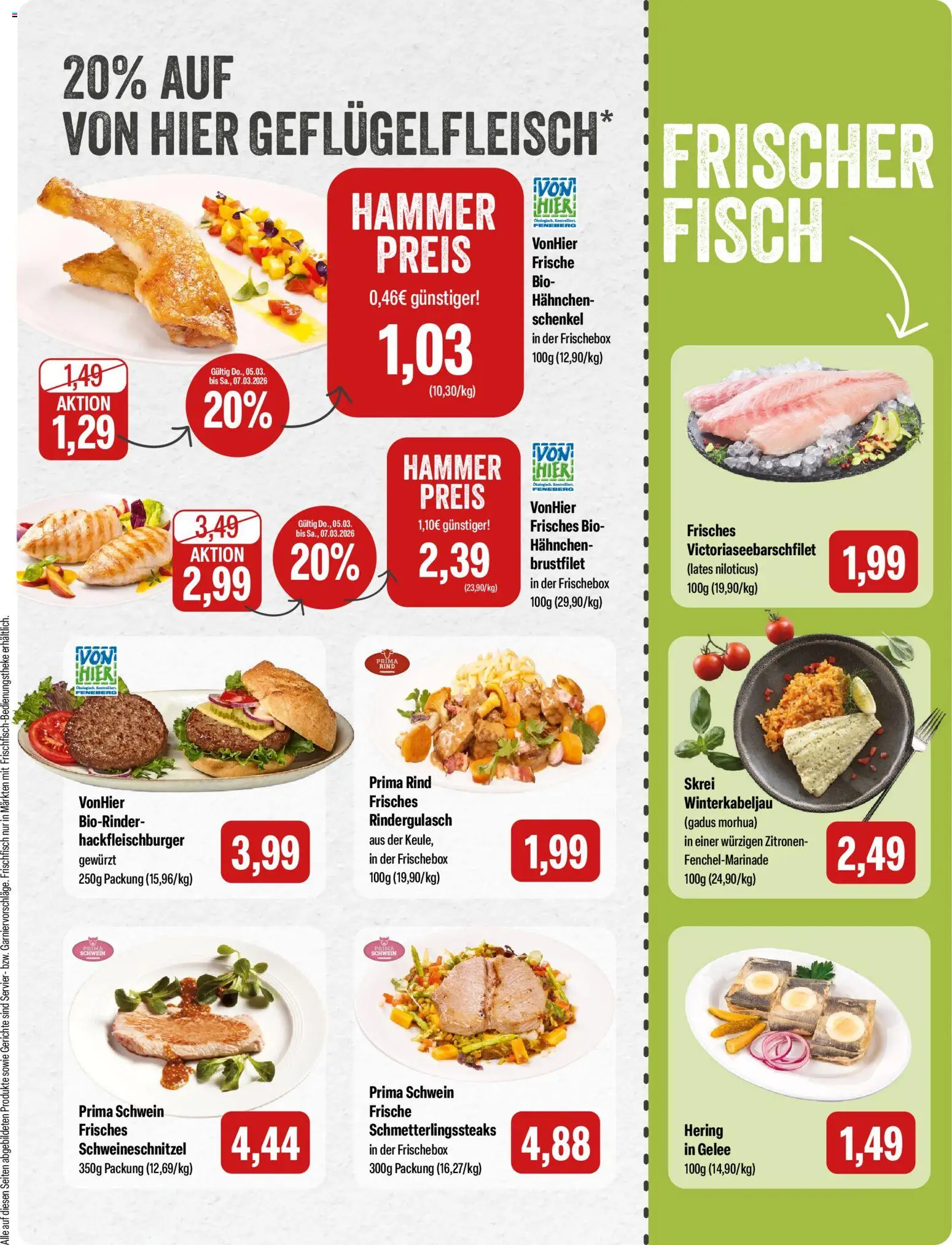 Feneberg Angebote – gültig ab 05.03.2026 | Seite: 3 | Produkte: Rindergulasch, Hahnchen, Fisch, Zitronen