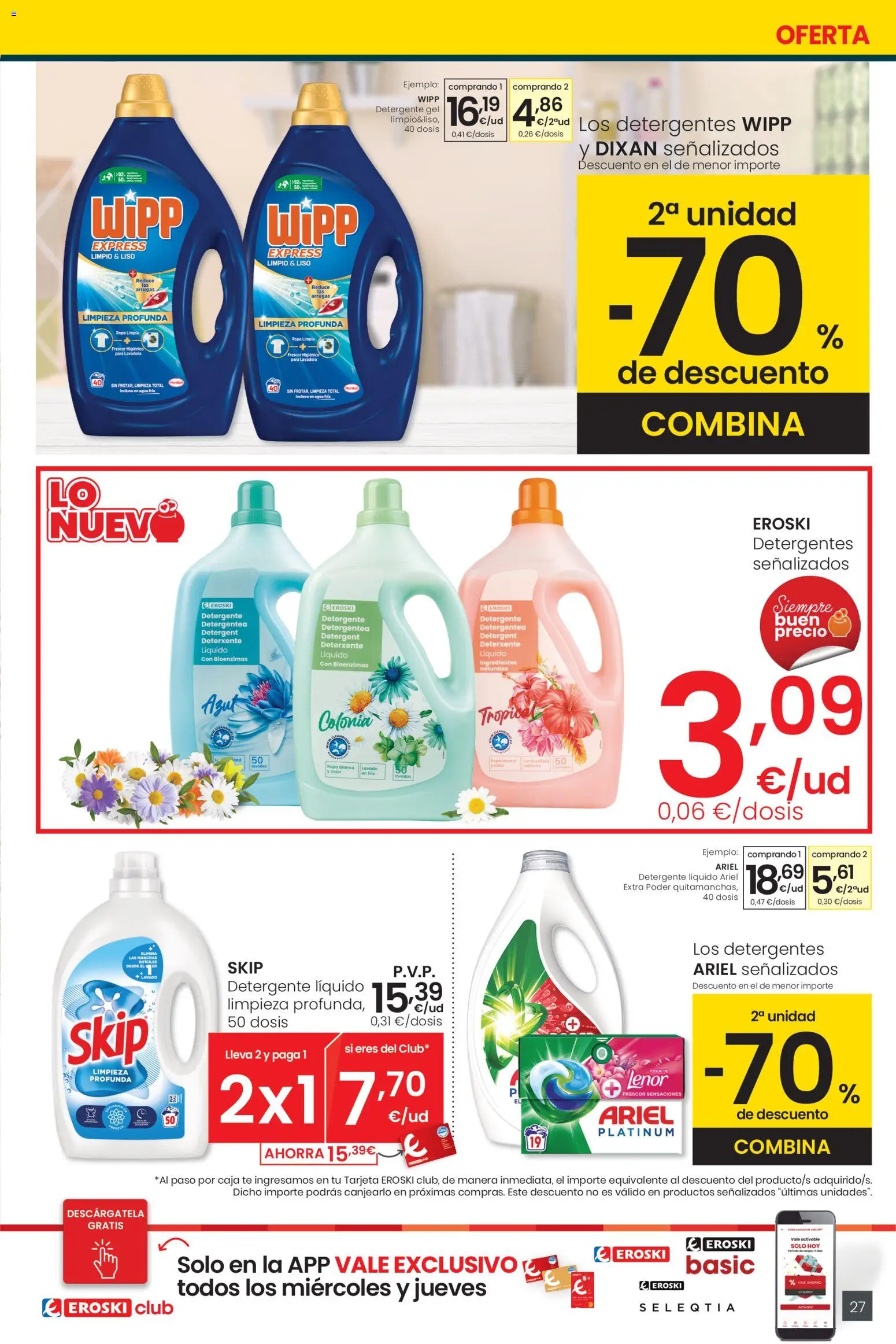 Eroski - Center │ válido desde el 05.01.2026 | Página: 27 | Productos: Colonia, Detergente, Té, Detergente líquido