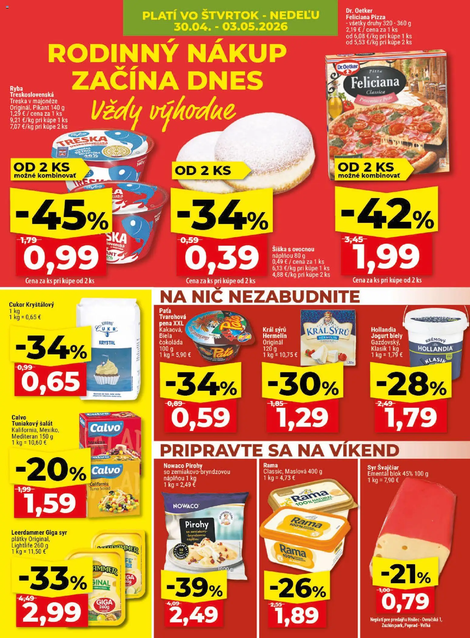 Nové Klas akcie – leták je platný od 27.04.2026 | Strana: 27 | Produkty: Pizza, Ryba, Cukor, Treska