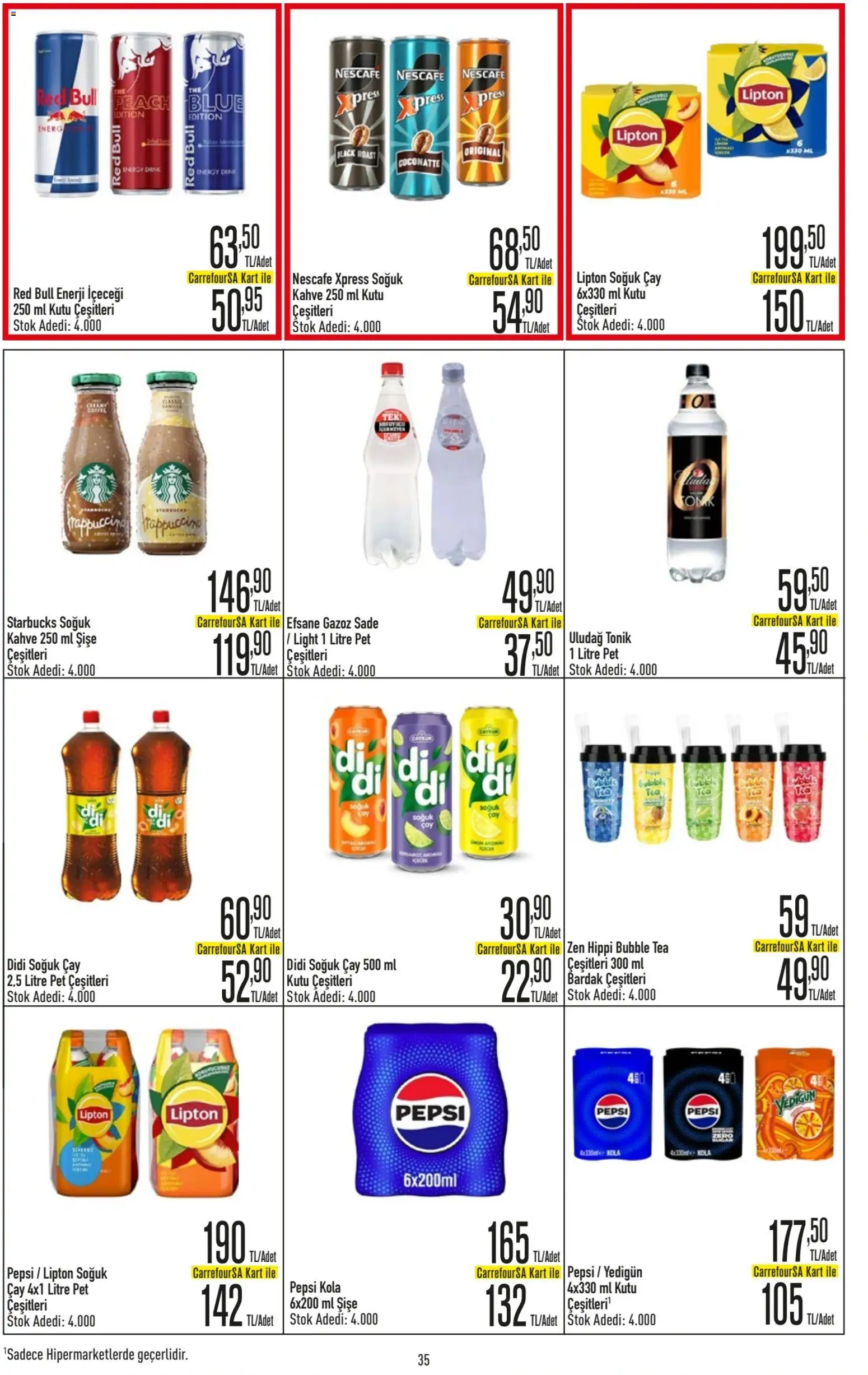 CarrefourSA Katalog - 18.12.2025 tarihinden itibaren geçerlidir | Sayfa: 36 | Ürünler: Çay, Zselatin, Enerji içeceği, Soğuk çay