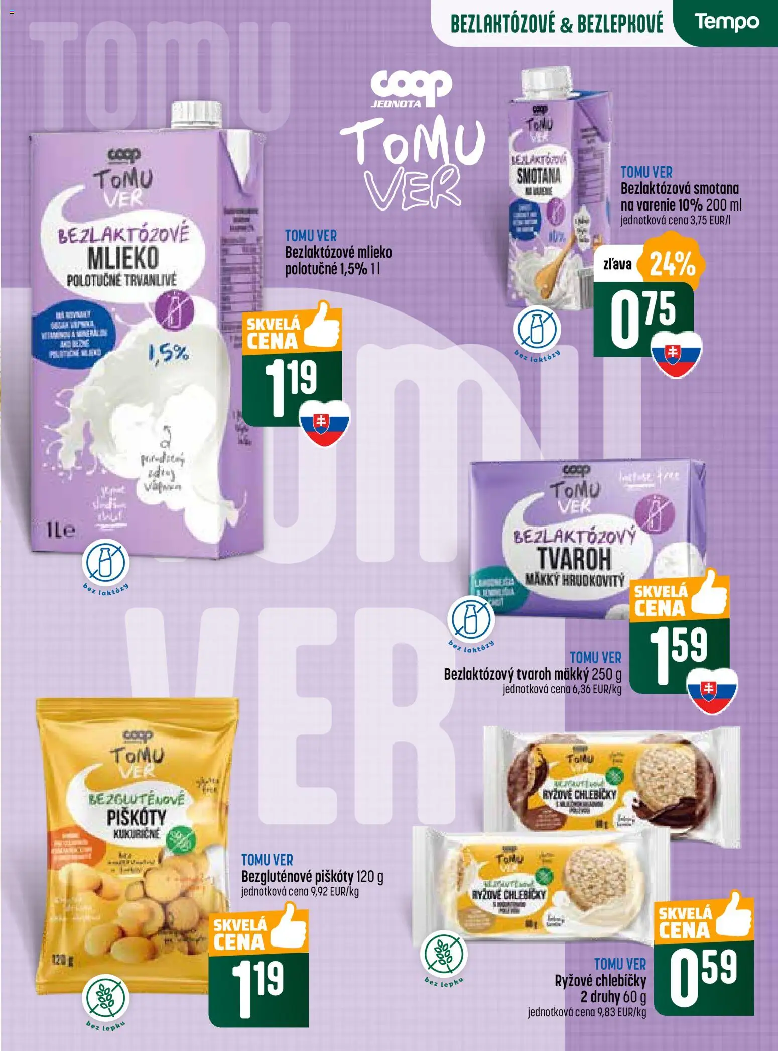 Nové COOP Jednota akcie – leták je platný od 20.11.2025 | Strana: 13 | Produkty: Mlieko, Smotana, Tvaroh, Bezlaktózové mlieko