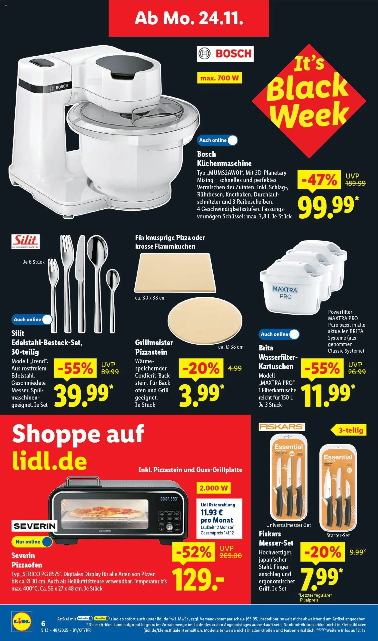 Lidl Prospekt Grimma – gültig ab 24.11.2025 | Seite: 6 | Produkte: Ofen, Grill, Pizza, Heißluftfritteuse