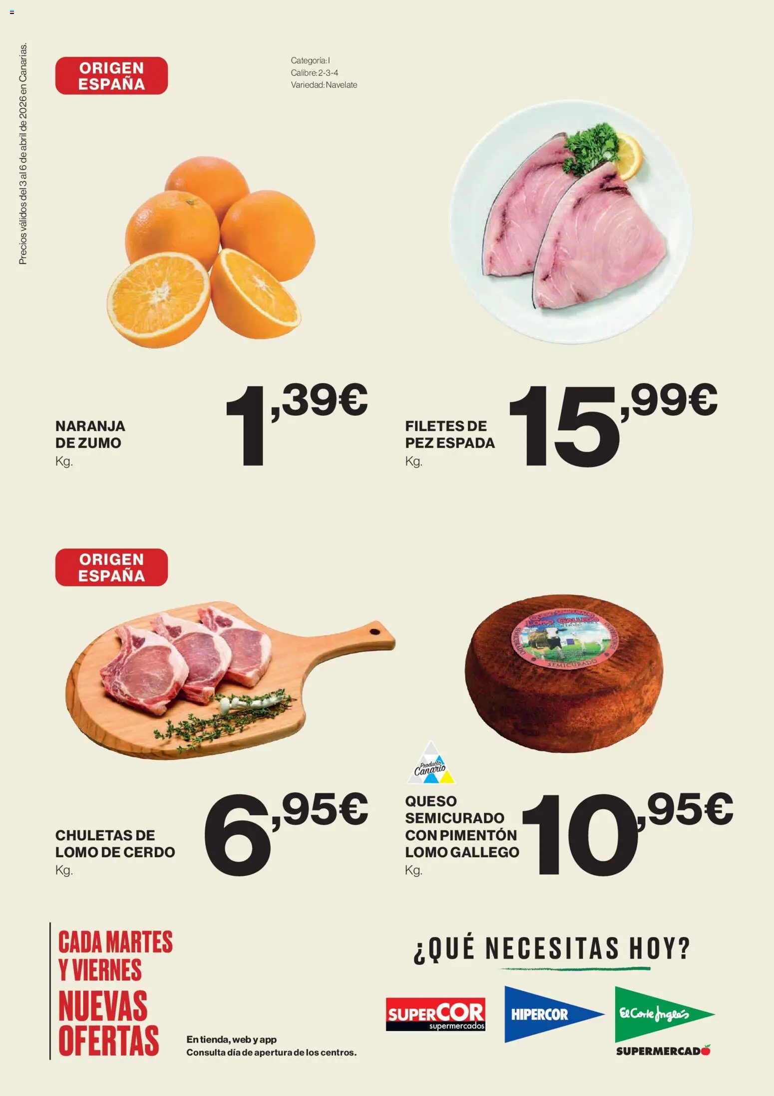 Supercor Canarias │ válido desde el 03.04.2026 | Página: 2 | Productos: Queso, Cerdo, Ροζ πιπέρι