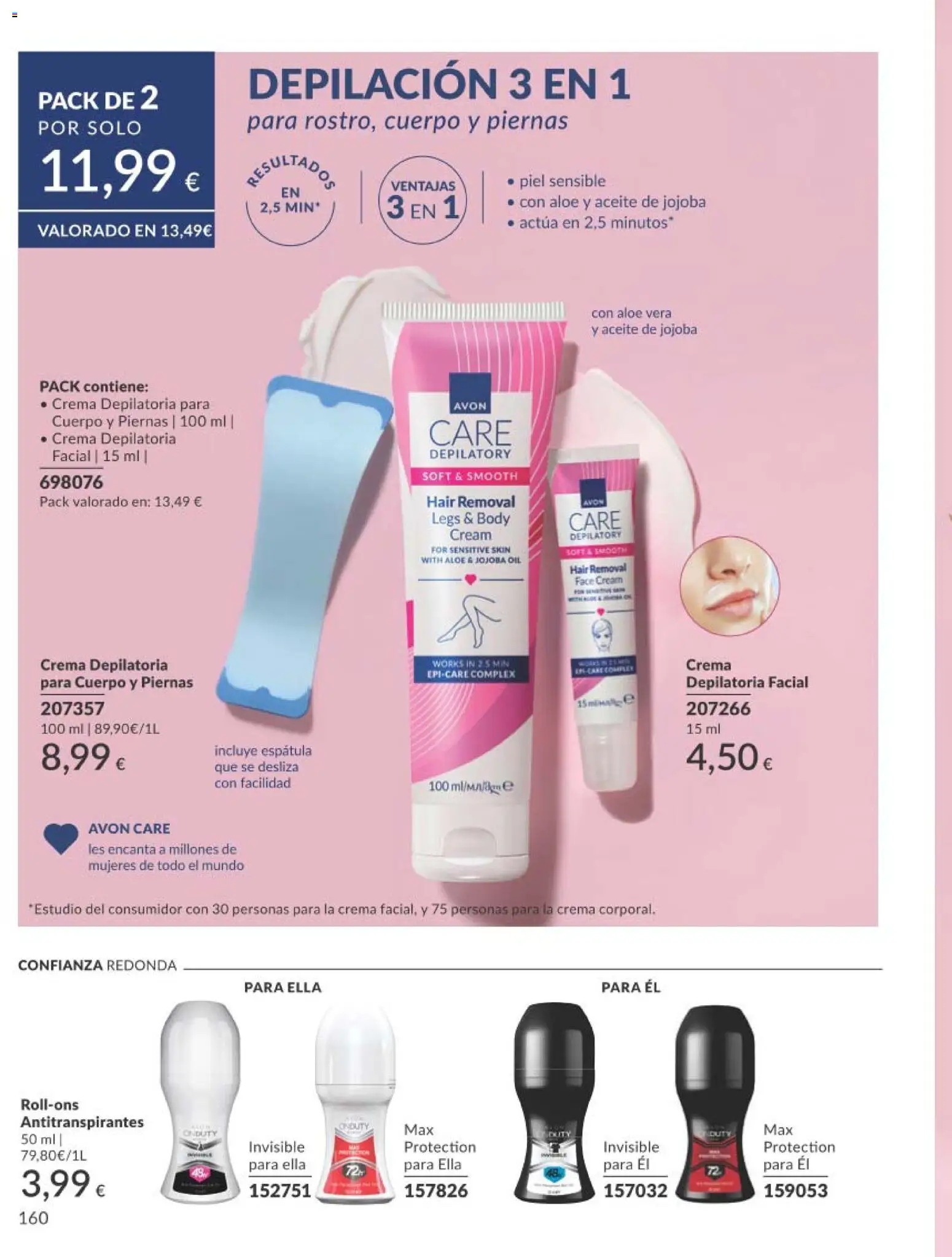 Catálogo AVON campaña 2 │ válido desde el 01.02.2026 | Página: 170 | Productos: Crema depilatoria, Aceite, Crema, Aceite de jojoba