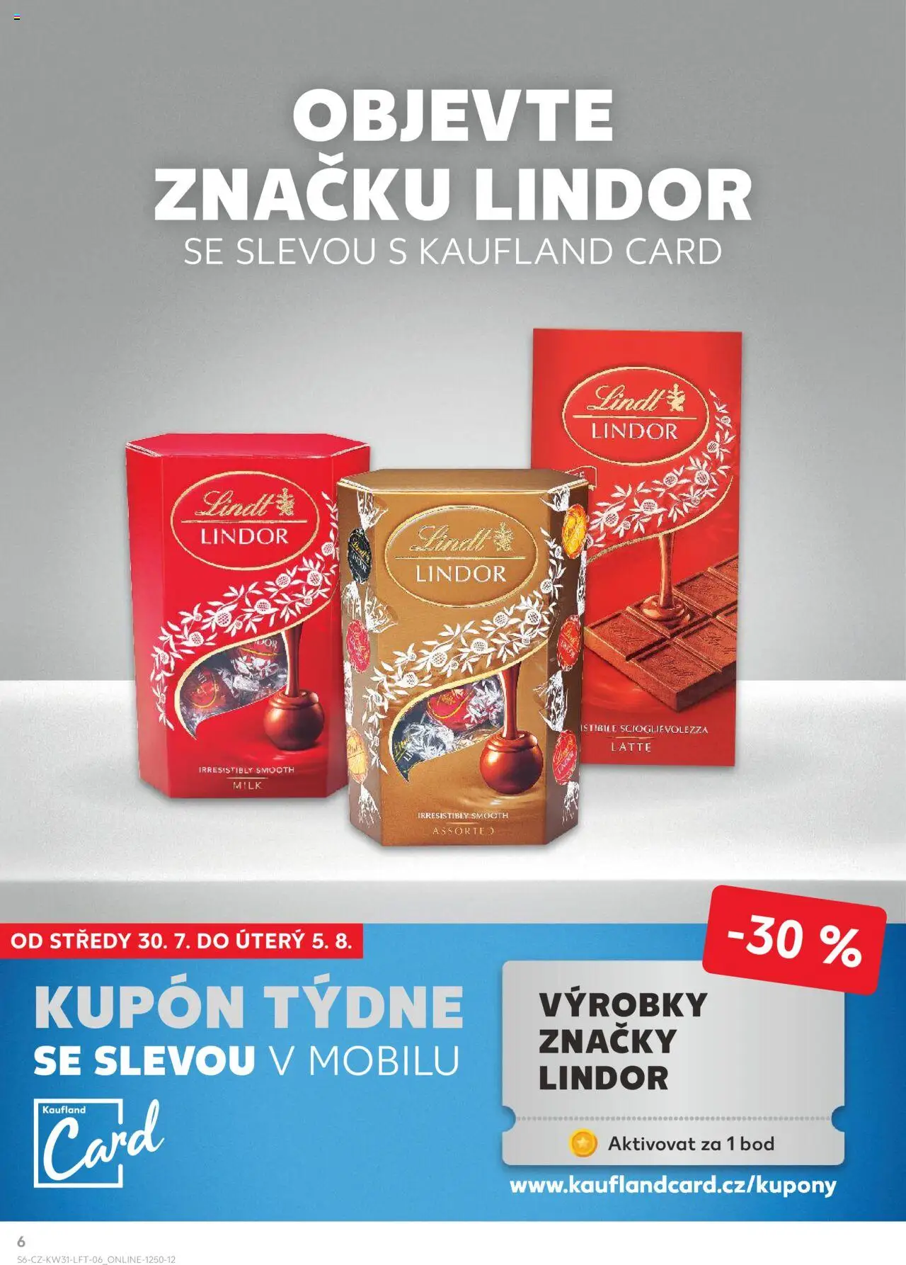 Kaufland leták - Liberec od 30.07.2025 | Strana: 6 | Produkty: Lindor, Lindt, Lindt lindor