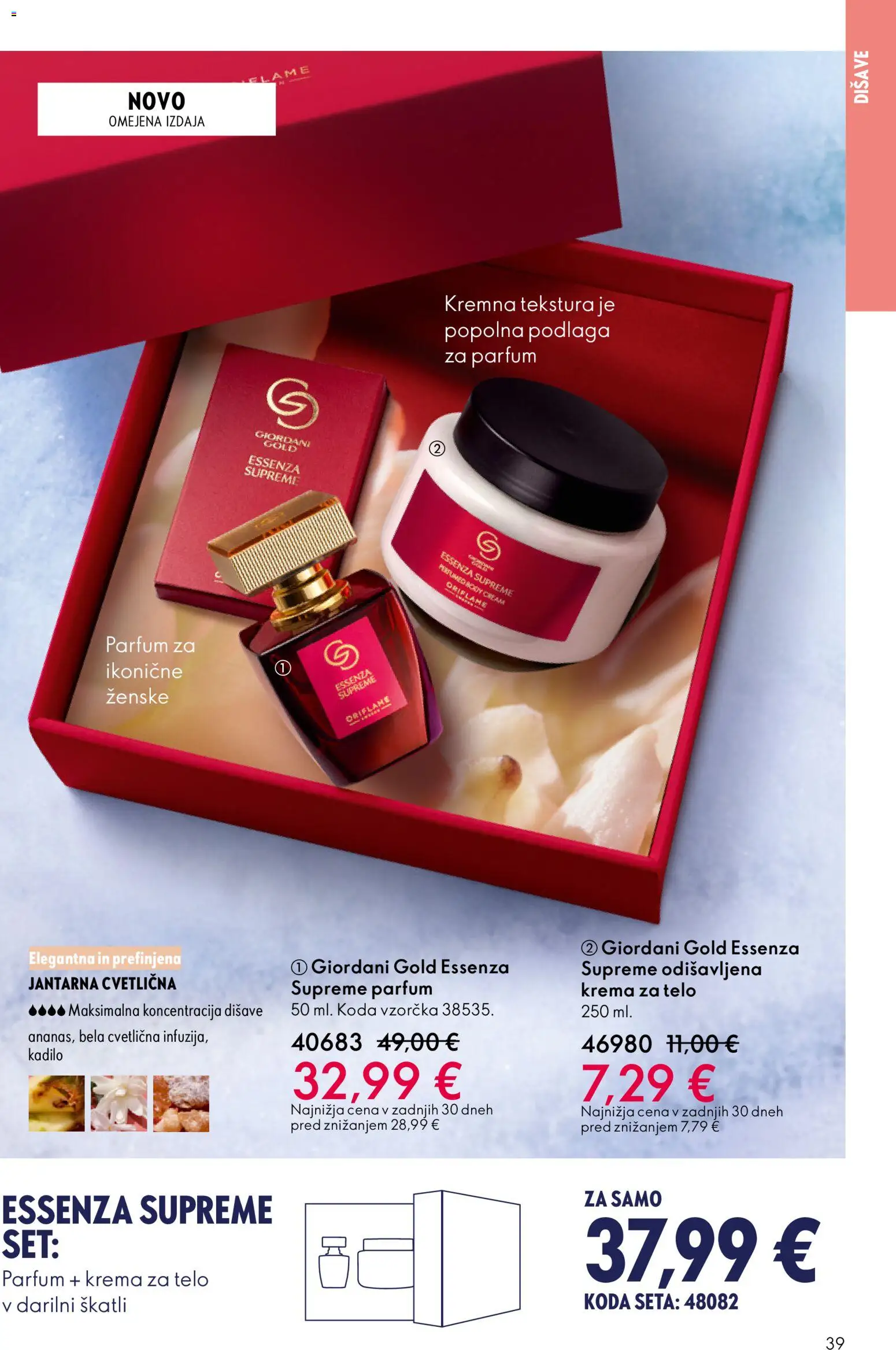 Novi Oriflame katalog ponudbe – veljaven od 19.11.2025 | Stran: 39 | Izdelki: Parfum, Krema, Krema za telo