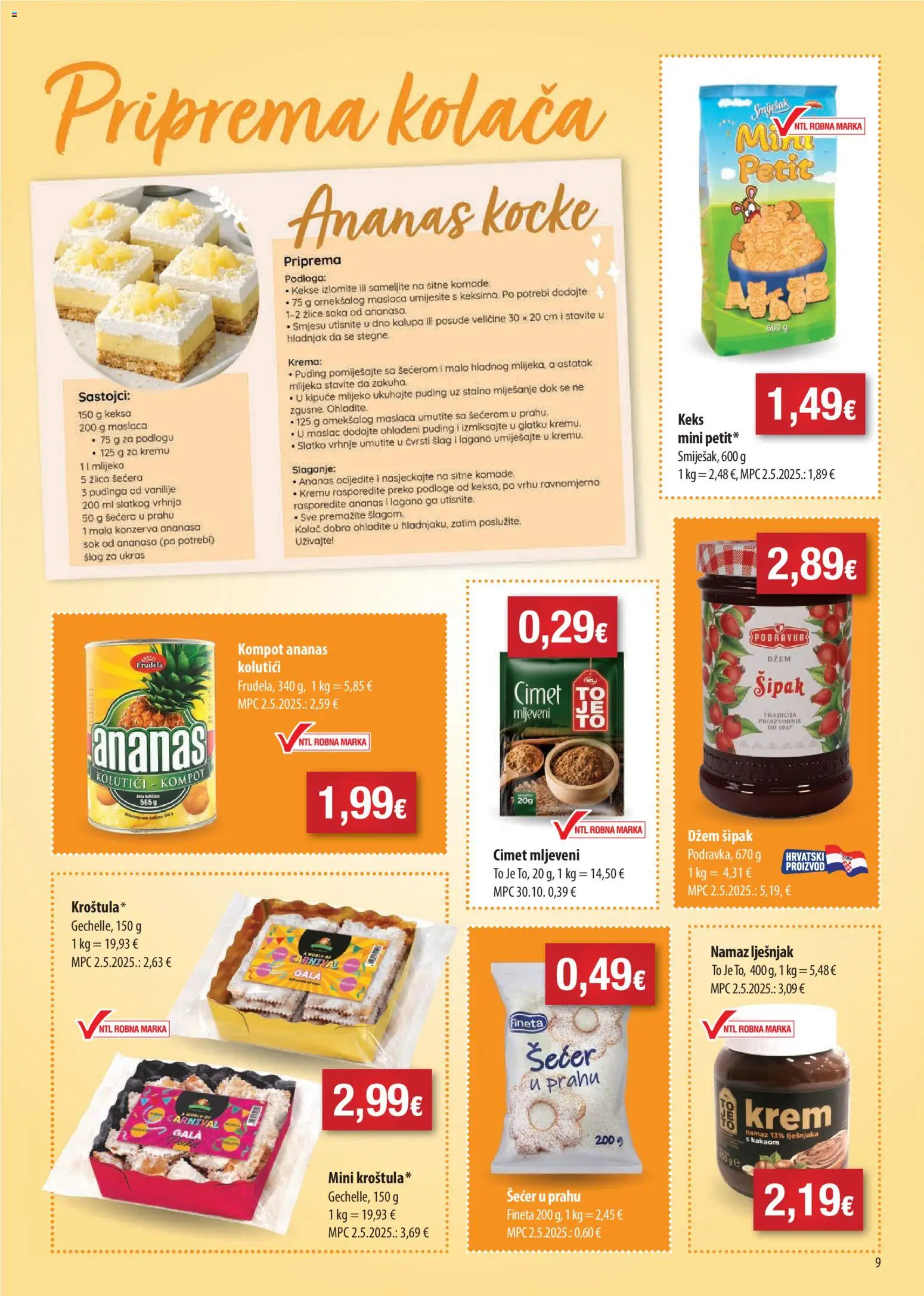 Boso katalog | vrijedi od 18.02.2026 | Stranica: 9 | Proizvodi: Maslac, Podravka, Šećer, Namaz