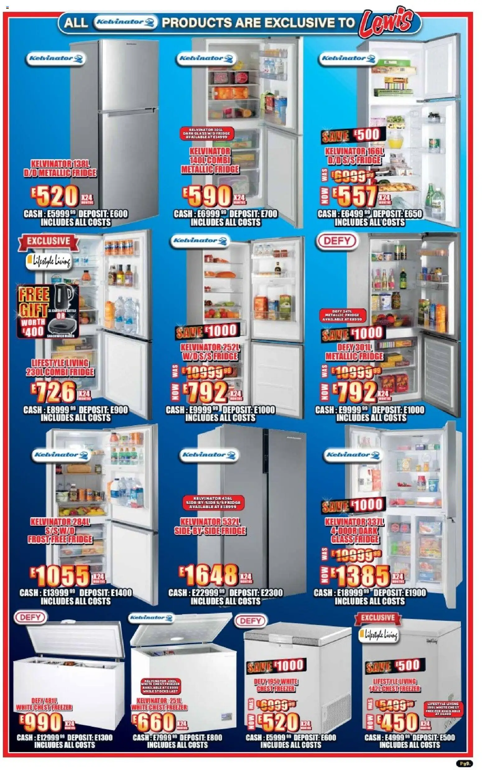 New Lewis Stores catalogue – valid from 23.02.2026 | Page: 9 | Products: Freezer, Fridge, Chest freezer