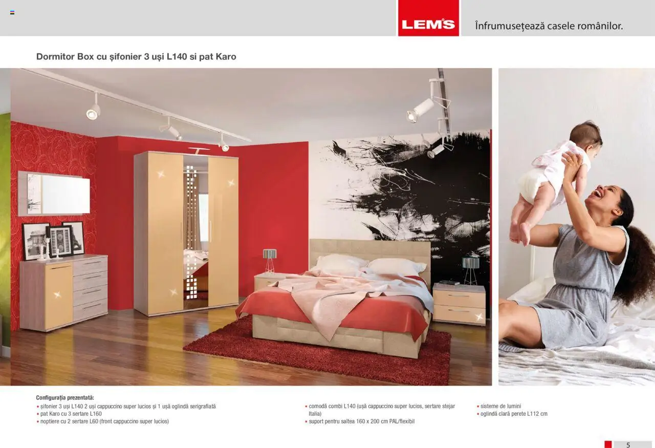 Noul catalog Lem’s – valabil de la 17.11.2023 | Pagină: 5 | Produse: Saltea, Șifonier, Comodă, Ușă