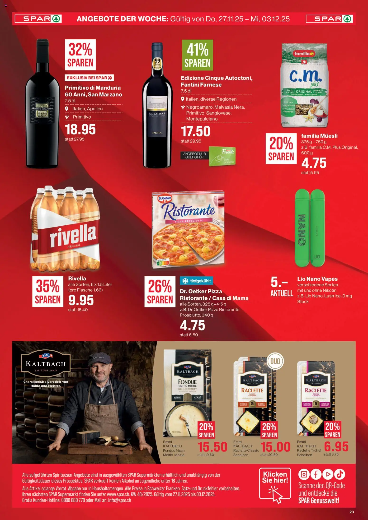 SPAR - Black Friday – gültig ab 27.11.2025 | Seite: 23 | Produkte: Pizza, Äpfel, Raclette, Fondue