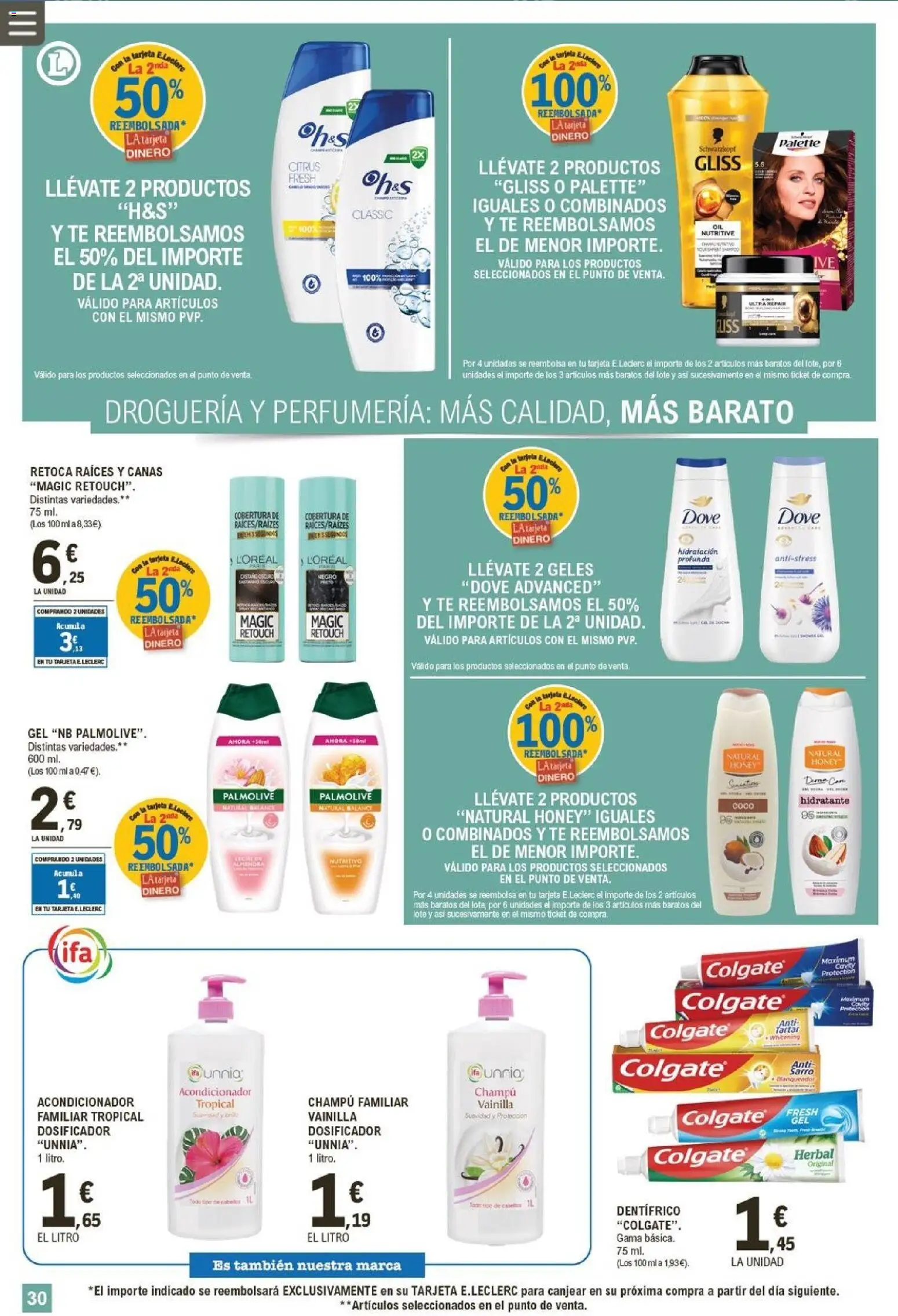 E.Leclerc folleto │ válido desde el 21.01.2026 | Página: 30 | Productos: Champú, Leche, Τυρόπιτα, Té