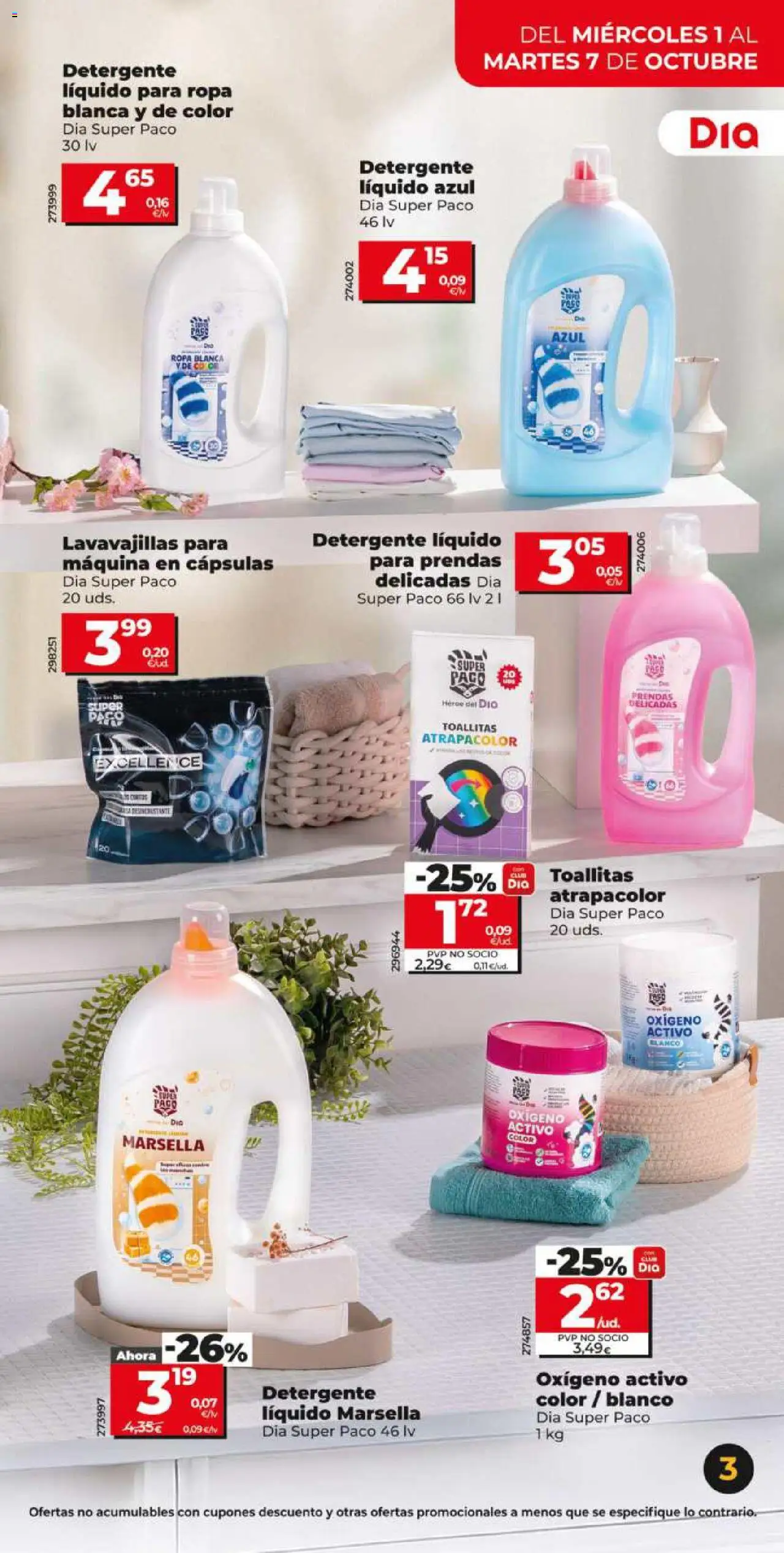 Dia - folleto Market │ válido desde el 01.10.2025 | Página: 3 | Productos: Detergente, Ropa, Σαλιάρα, Lavavajillas