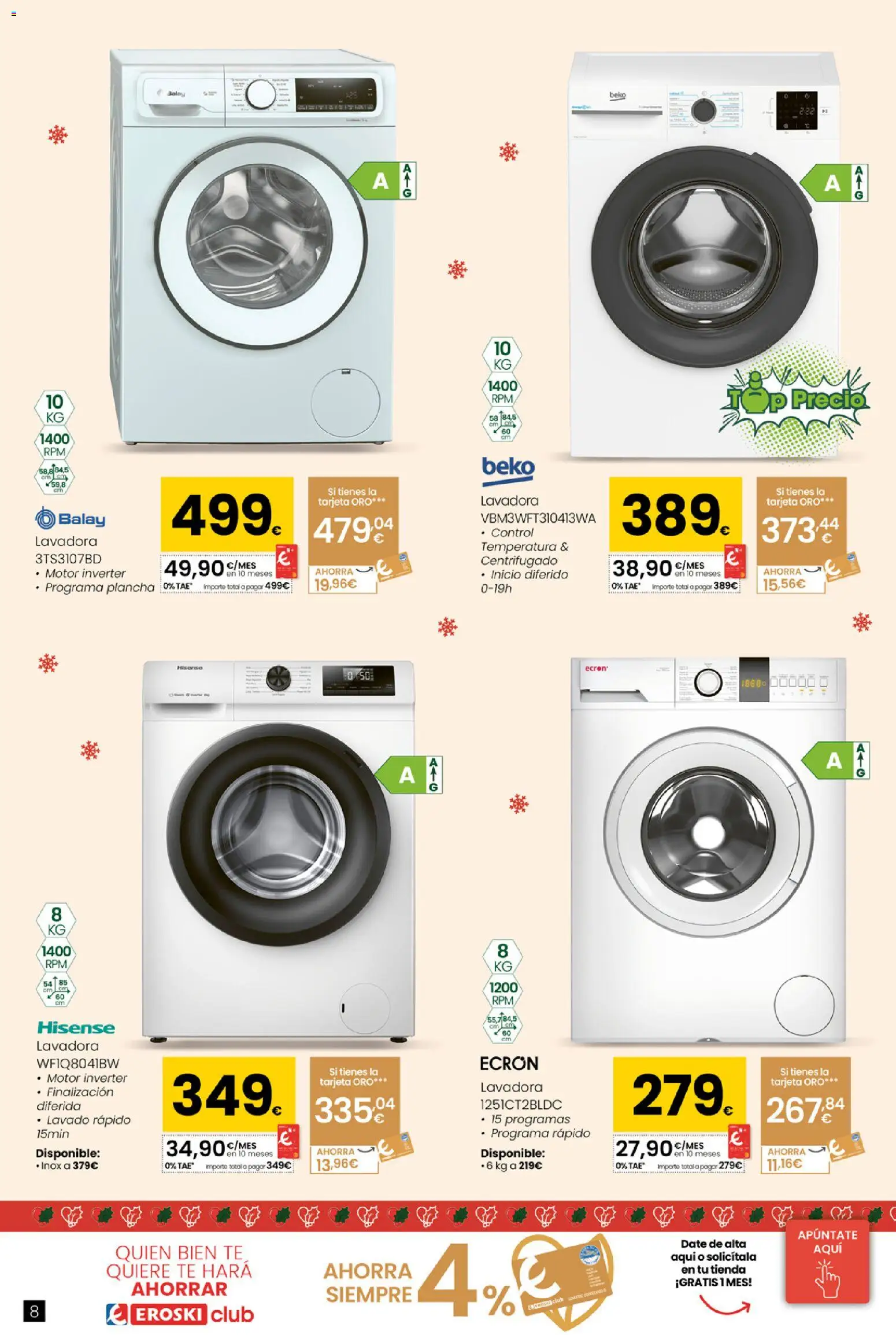 Eroski - Conekta │ válido desde el 18.12.2025 | Página: 8 | Productos: Té, Lavadora, Plancha