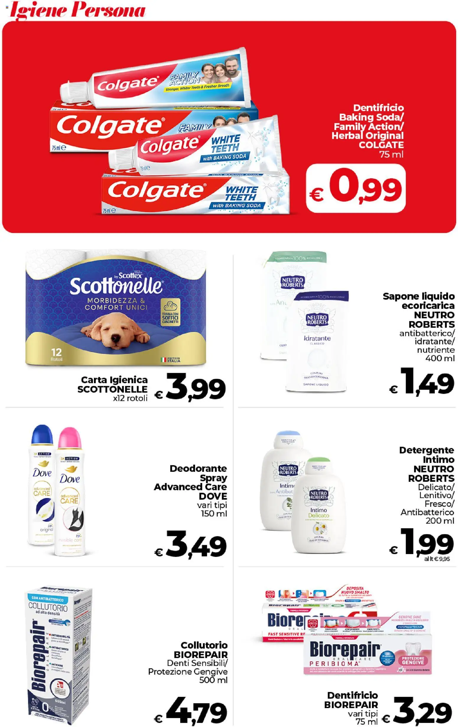 Volantino COOP del 27.01.2026 | Pagina: 38 | Prodotti: Carta igienica, Deodorante, Dentifricio, Detergente