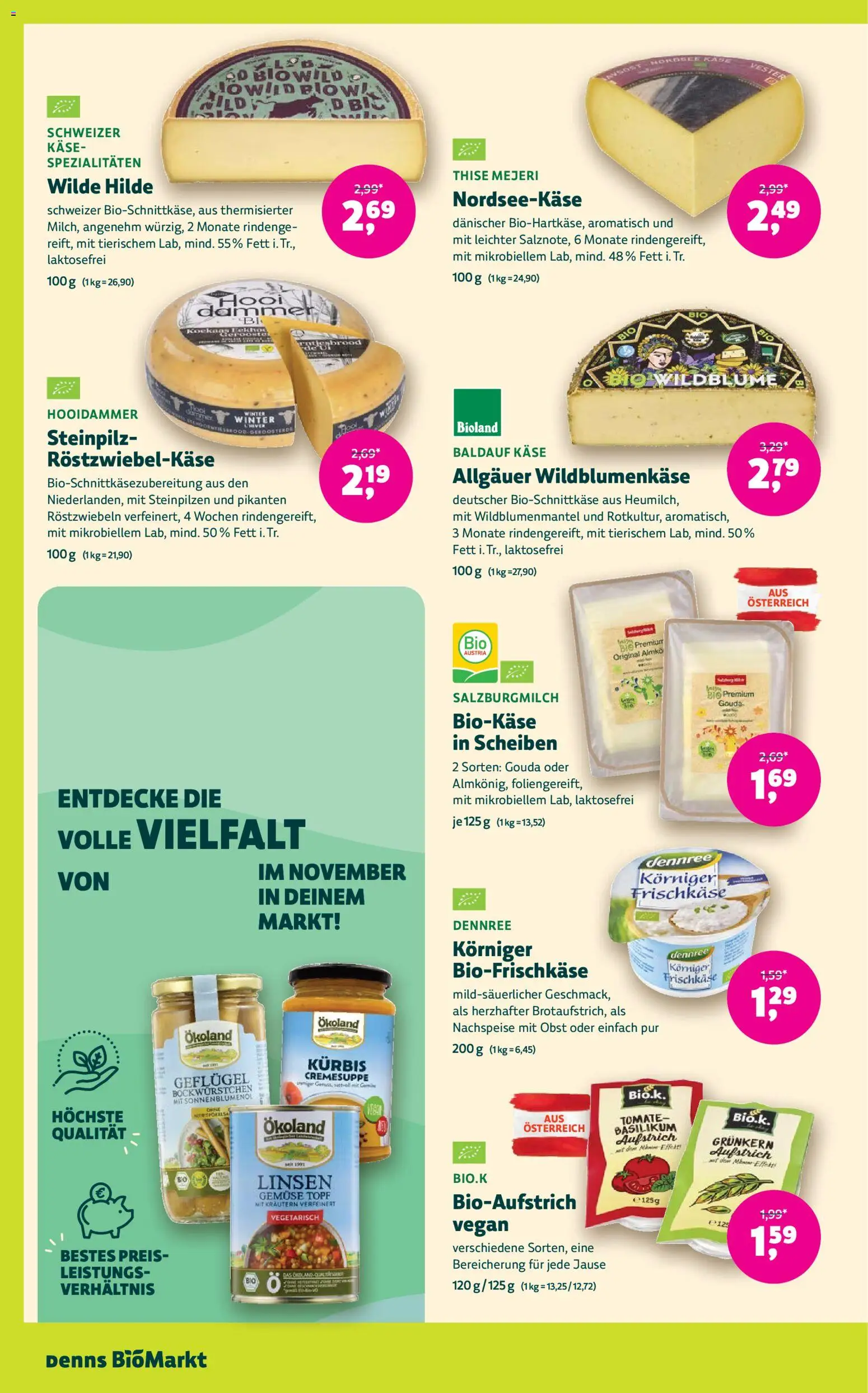 Denns BioMarkt Angebote gültig ab 05.11.2025 | Seite: 6 | Produkte: Gemüse, Obst, Kürbis, Käse