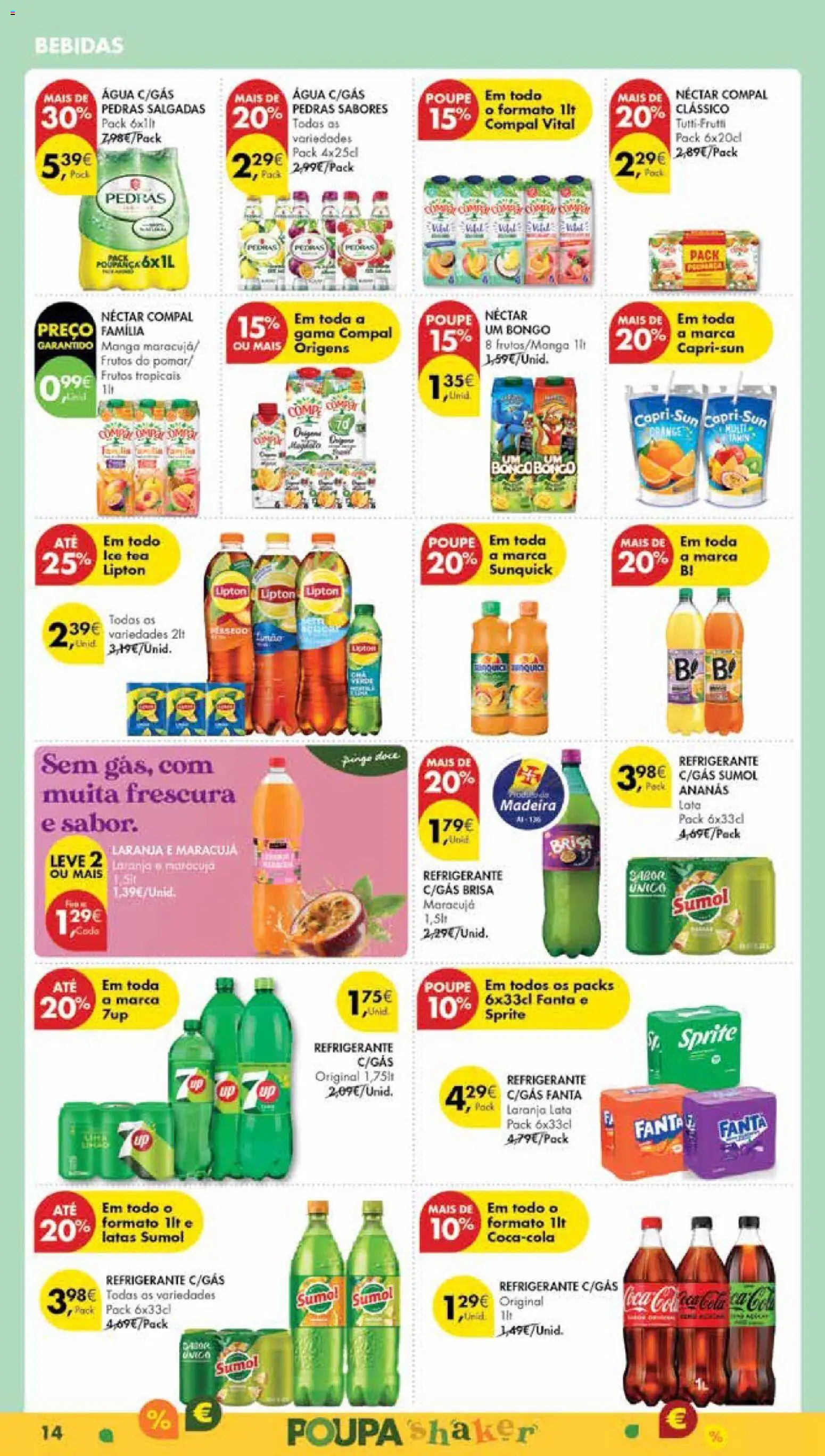 Pingo Doce Poupe Esta Semana Madeira │ válido de 27.01.2026 | Página: 14 | Produtos: Agua, Refrigerante, Fanta, Coca-cola