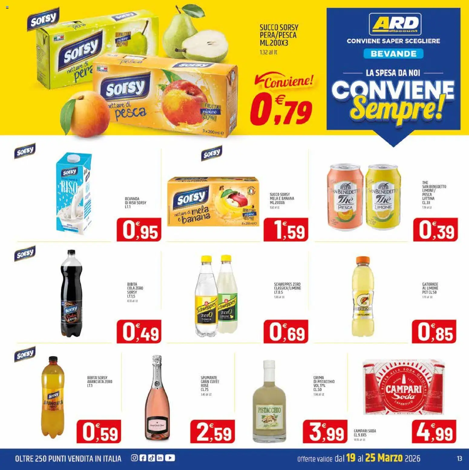 Volantino ARD Discount del 19.03.2026 | Pagina: 13 | Prodotti: Crema, Riso, Pesca, Spumante