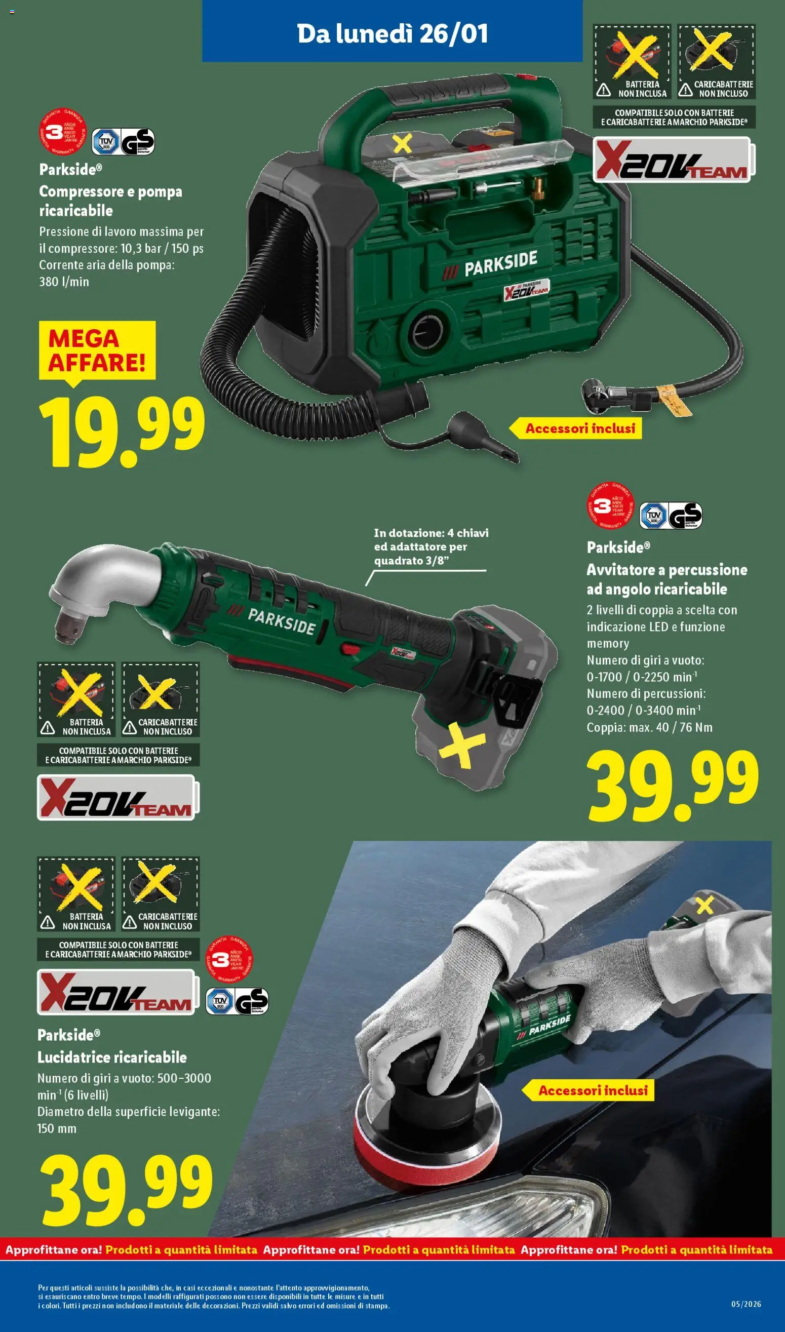Volantino Lidl del 26.01.2026 | Pagina: 27 | Prodotti: Avvitatore, Adattatore, Batteria, Batterie