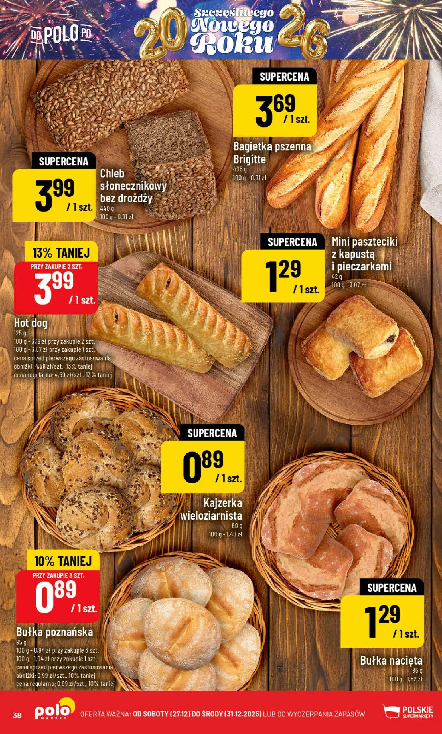 POLOmarket Gazetka od 27.12.2025 | Strona: 38 | Produkty: Kapusta, Bułka, Bagietka, Chleb