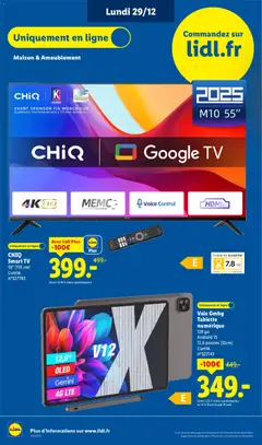 LIDL - Prévisualisation de Vale Gmbg Tablette numérique, 128 go Android 15 12,6 pouces (32cm) L'unité. n°527143 valide à partir de 27.12.2025 | Page: 74 | Produits: Tablette, Smart TV
