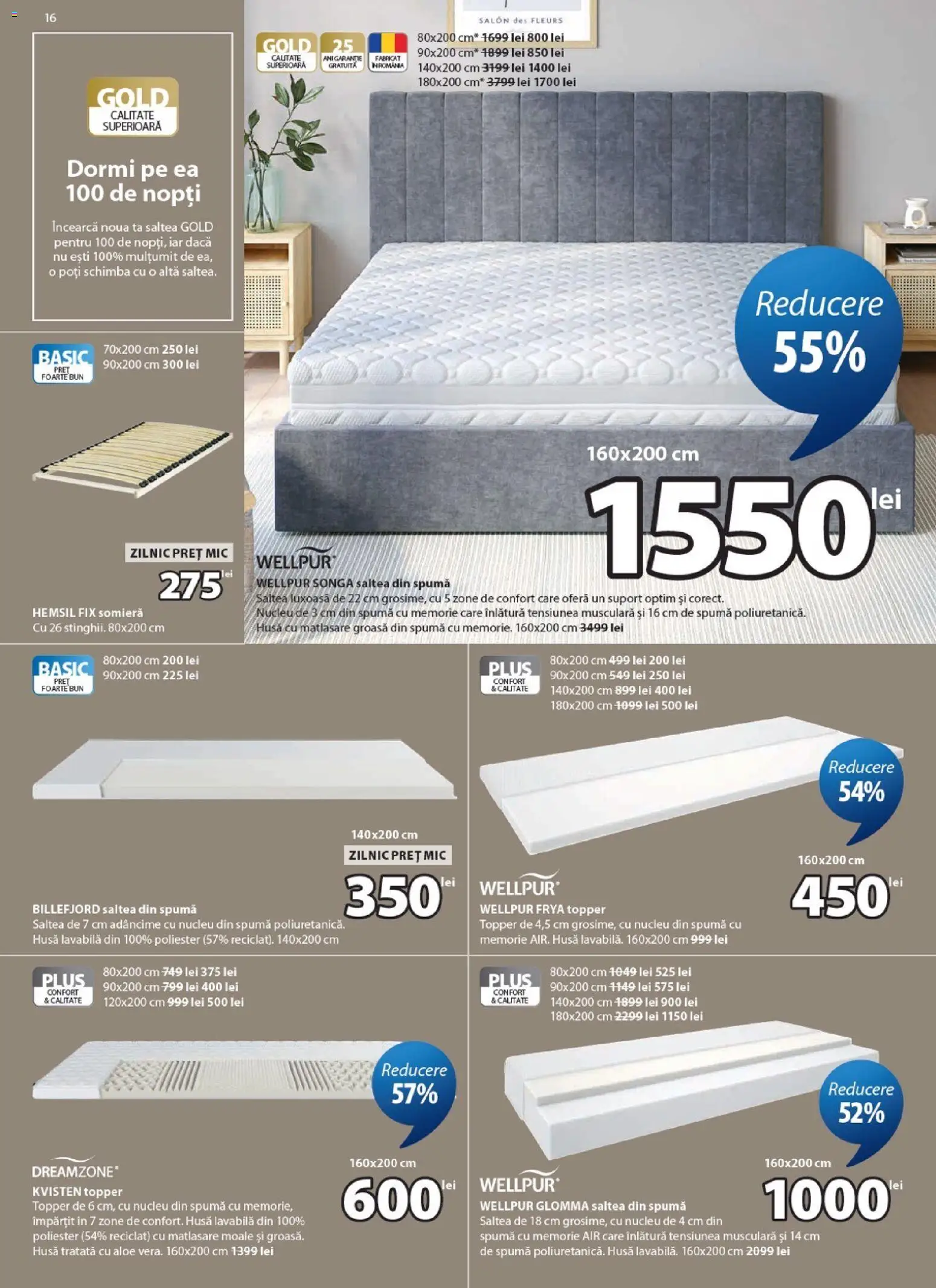 Noul catalog JYSK – valabil de la 24.04.2026 | Pagină: 16 | Produse: Memorie, Saltea, Topper, Türk kahvesi öğütme değirmeni