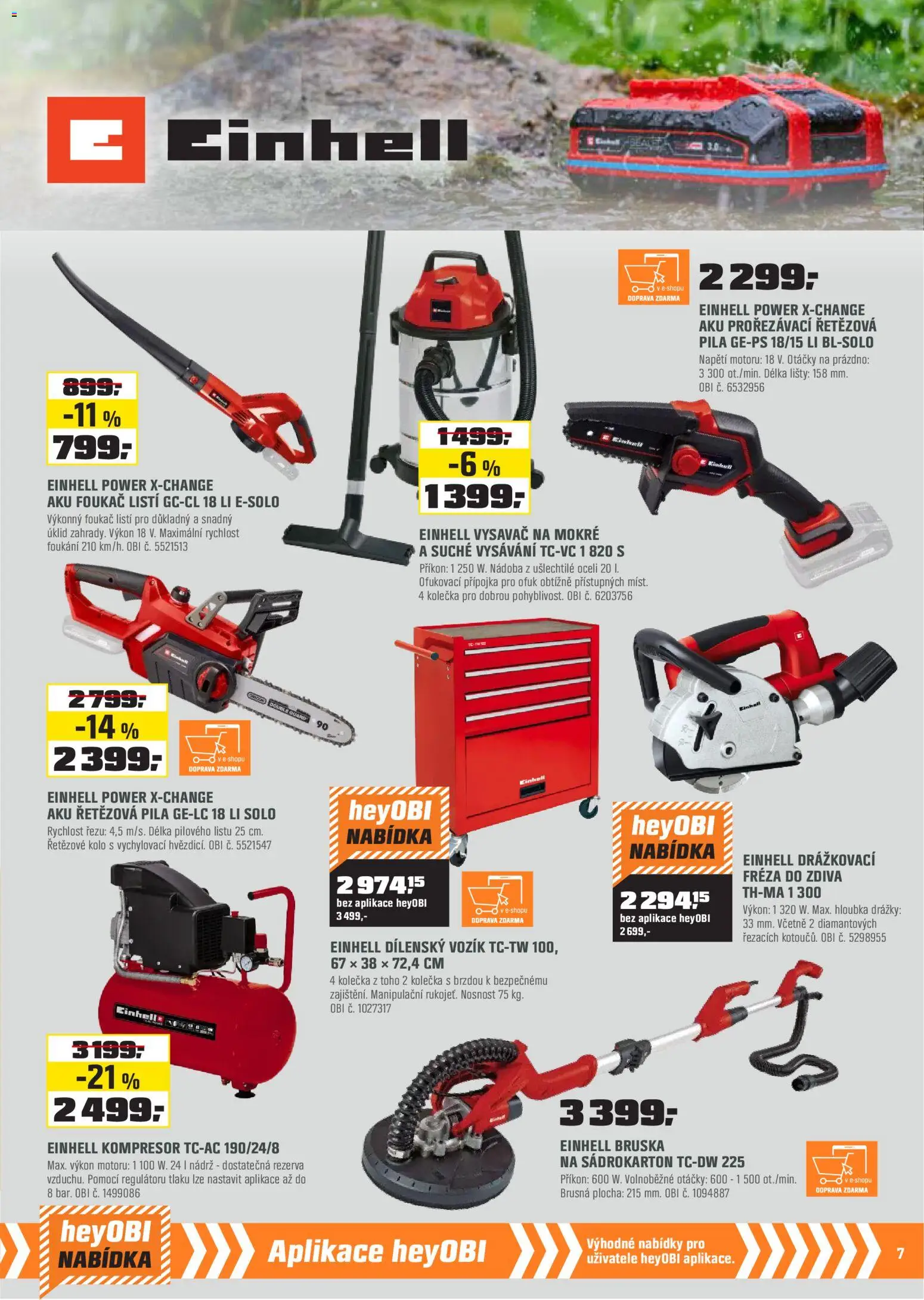 OBI leták - Králův Dvůr, Plzeň,Trmice  od 01.12.2025 | Strana: 7 | Produkty: Bruska, Kolo, Kompresor, Vysavač