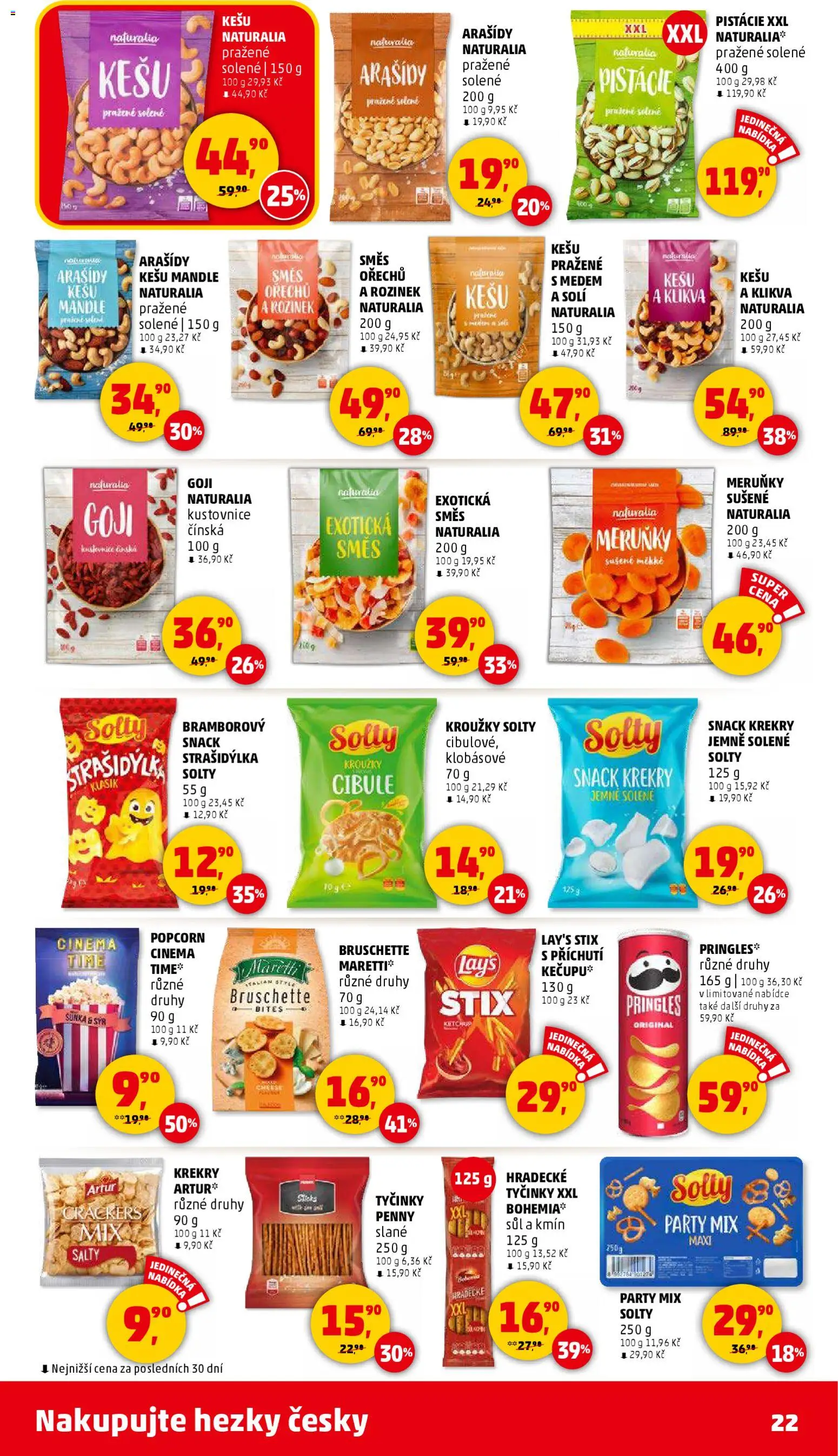 Penny Market leták - Čtvrtečník od 13.11.2025 | Strana: 22 | Produkty: Sýr, Šunka, Goji, Mandle