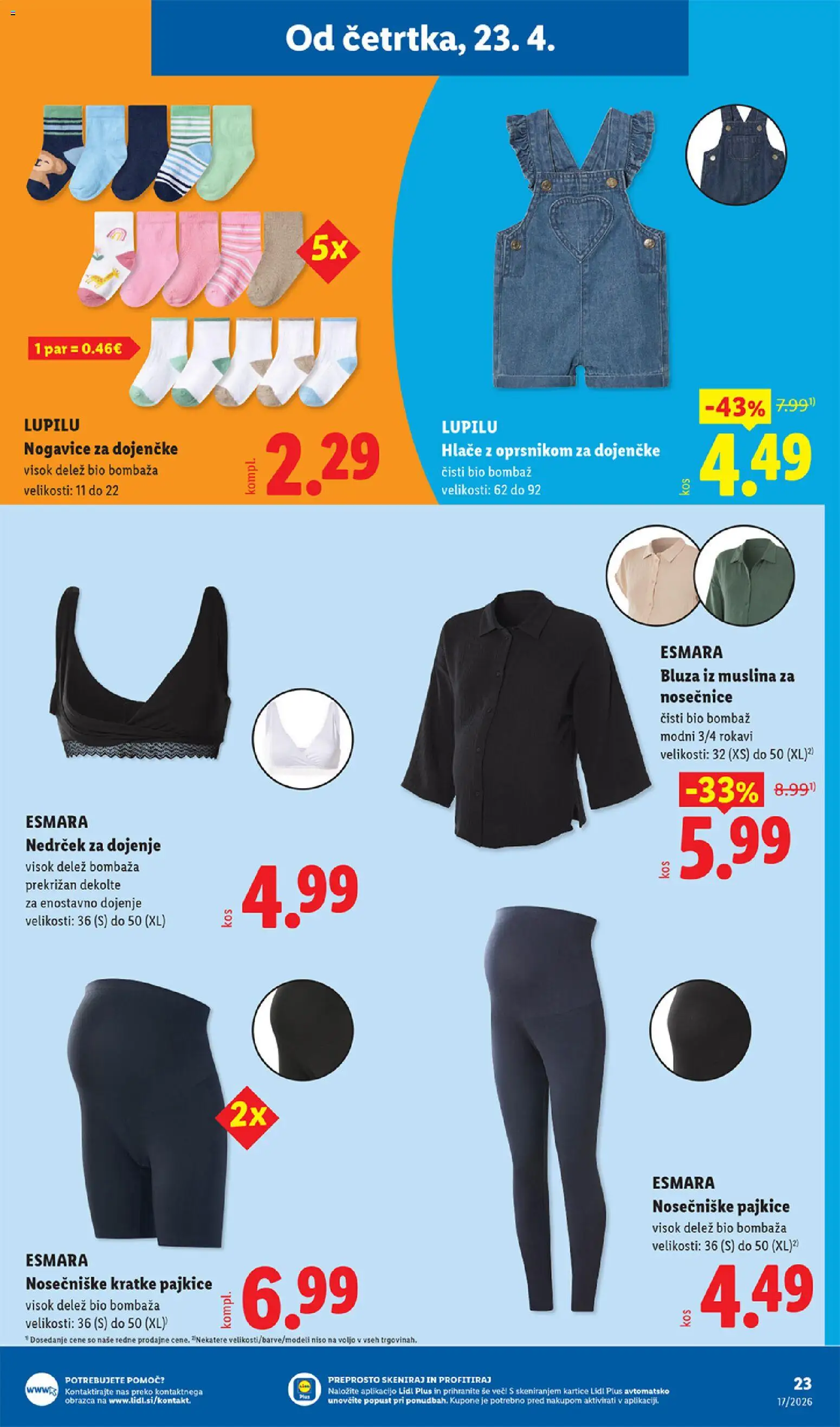 Novi Lidl katalog ponudbe – veljaven od 23.04.2026 | Stran: 41 | Izdelki: Pajkice, Bluza, Hlace, Nogavice