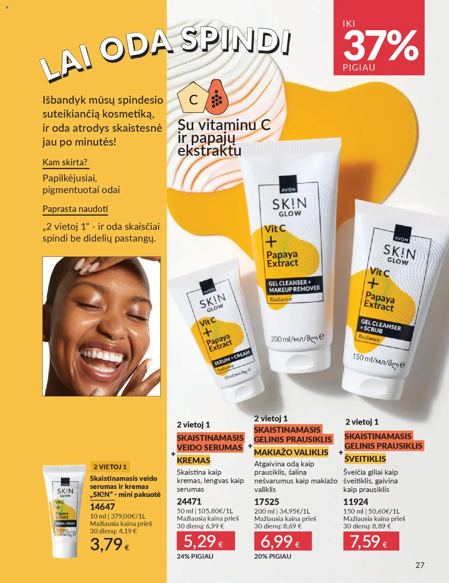 AVON akcijos nuo 01.01.2026 | Puslapis: 27 | Prekių: Kremas, Šveitiklis, Prausiklis