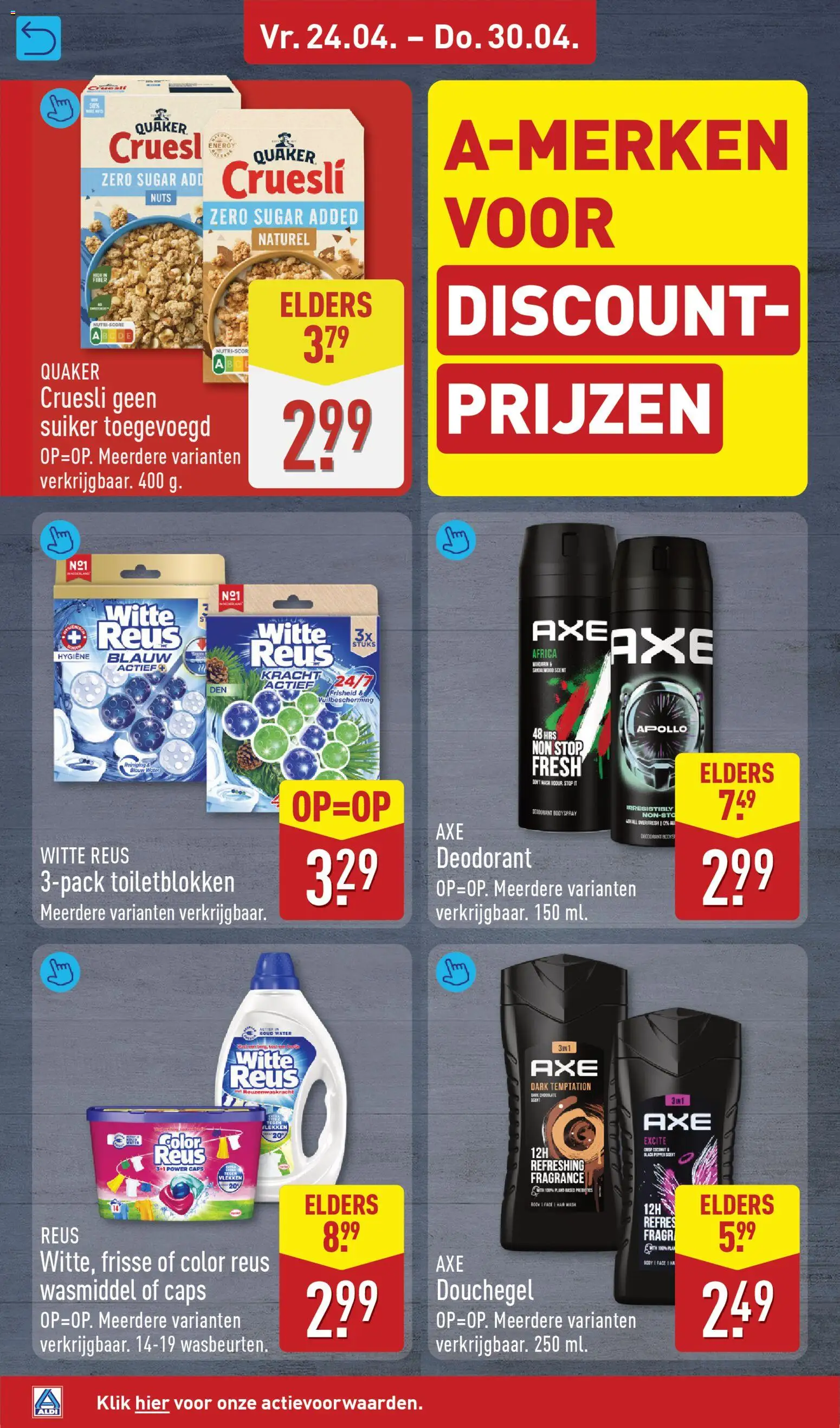 {H1} | Pagina: 6 | Producten: Deodorant, Wasmiddel, Waffelini, Douchegel