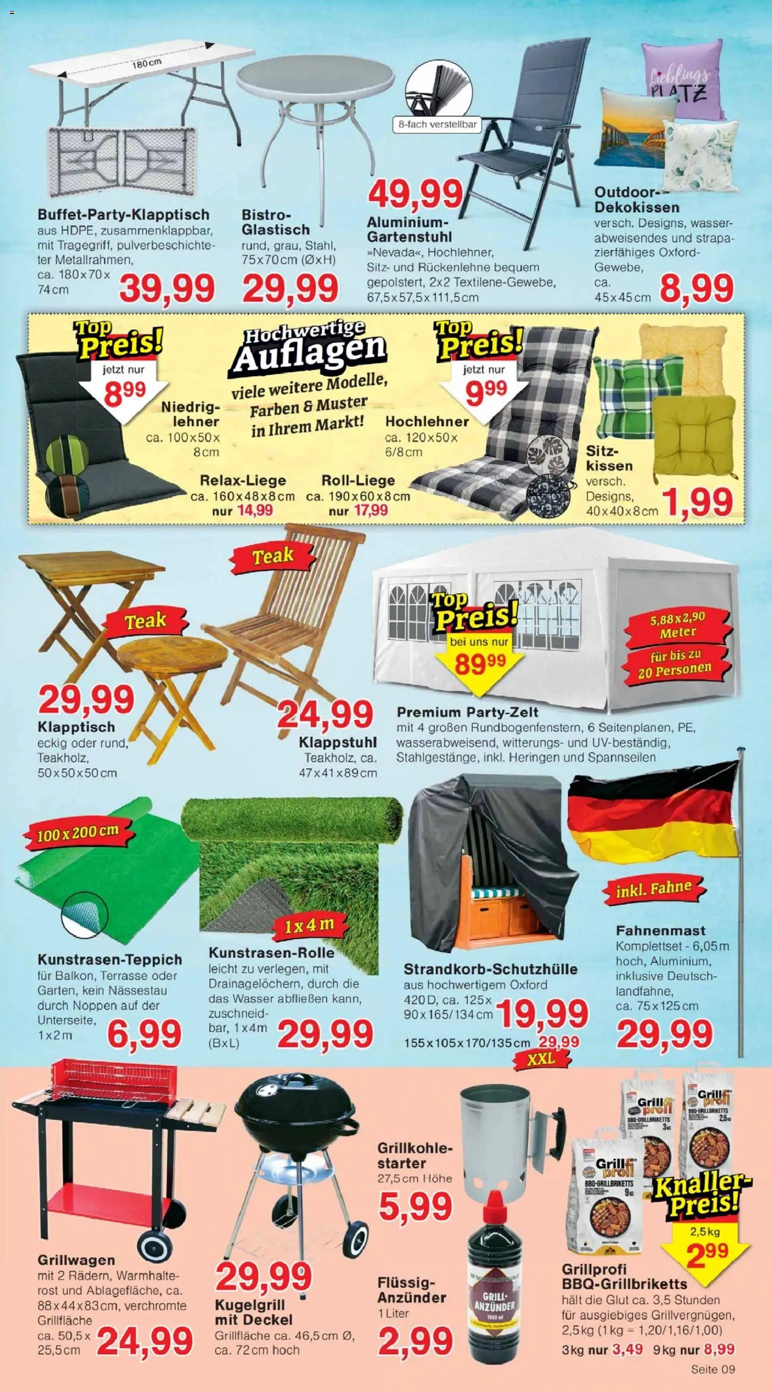 Jawoll Prospekt – gültig ab 23.03.2026 | Seite: 13 | Produkte: Grill, Relaxliege, Kissen, Wasser