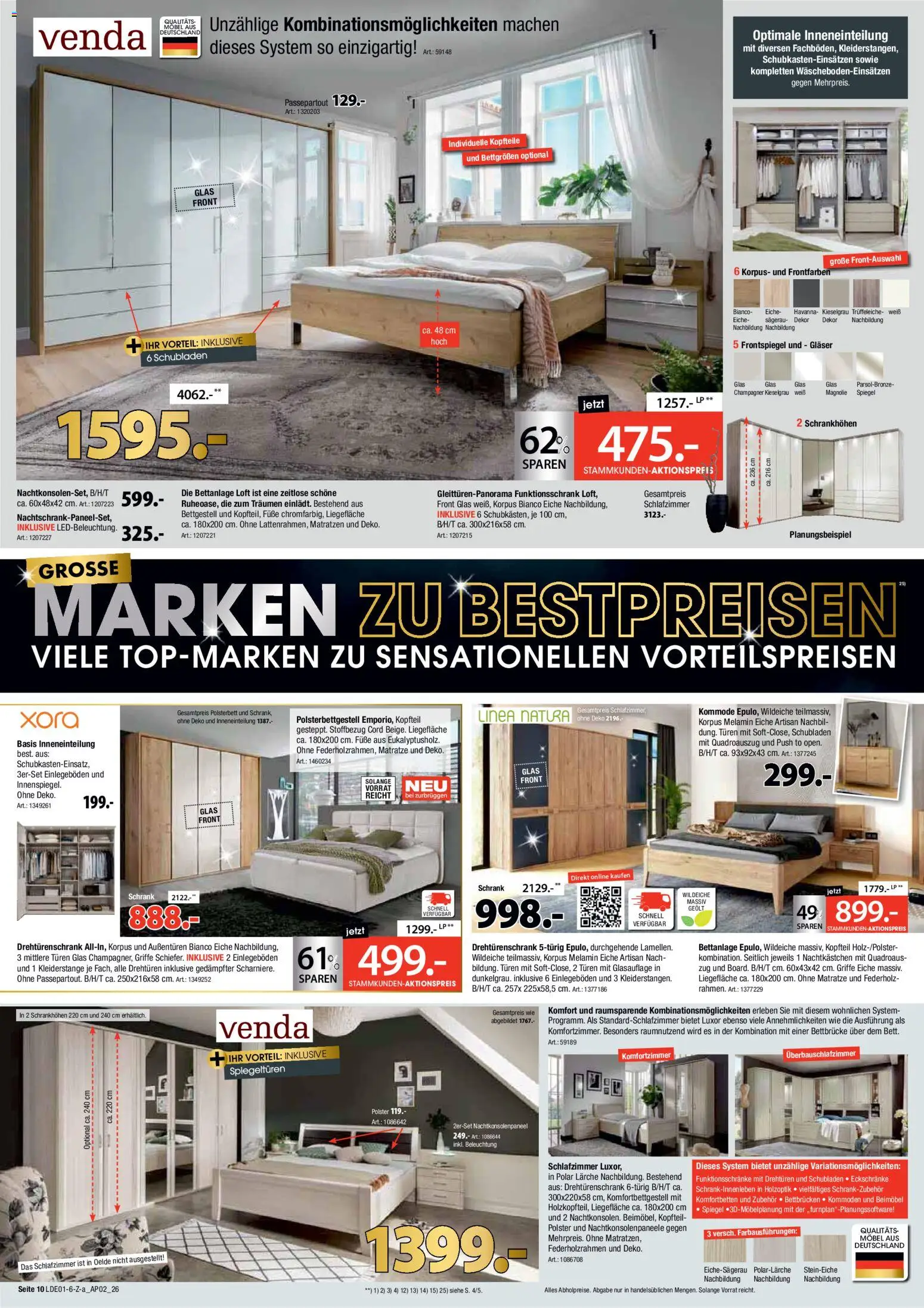 Zurbrüggen Große Marken-Sensation – gültig ab 17.01.2026 | Seite: 10 | Produkte: Kommode, Drehtürenschrank, Nachtkästchen, Spiegel