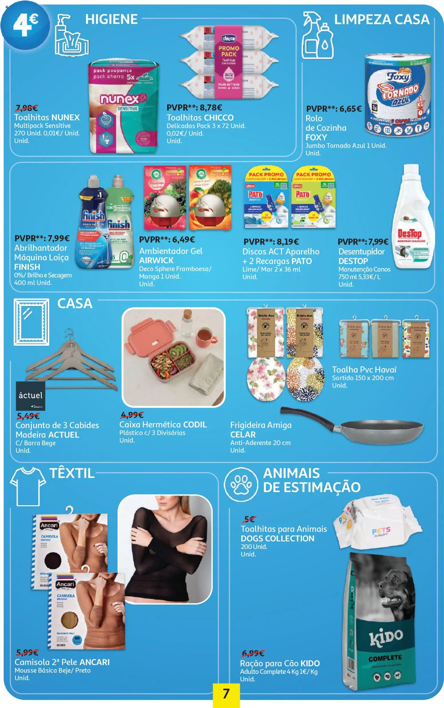 Auchan - Preços Redondos │ válido de 06.04.2026 | Página: 7 | Produtos: Frigideira, Pó, Abrilhantador, Cabides