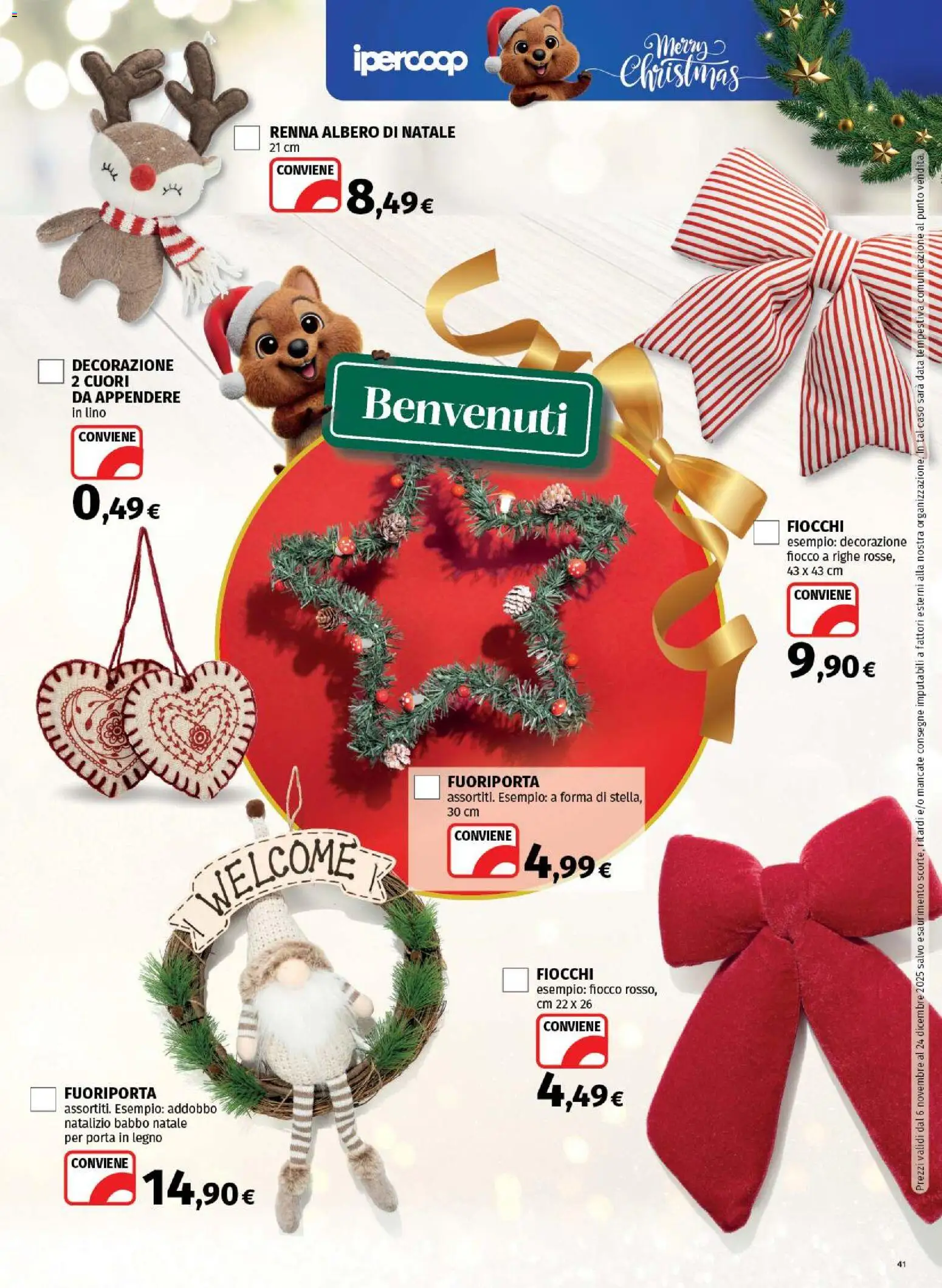 Volantino Ipercoop del 06.11.2025 | Pagina: 41 | Prodotti: Albero di natale, Fiocchi, Data