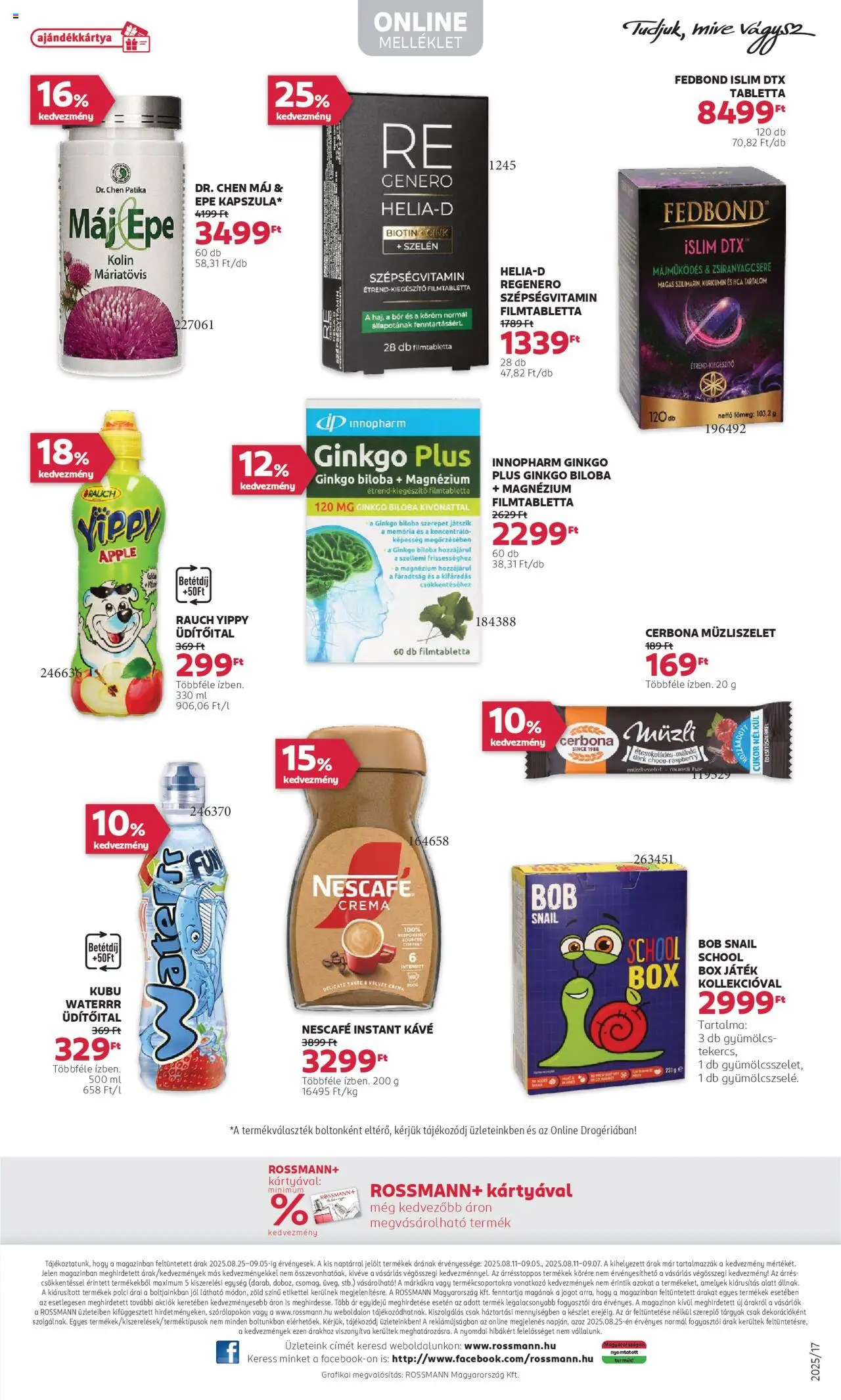 Rossmann akciós ujság - amely érvényes a következő dátumtól: 25.08.2025 | Oldal: 33 | Termékek: Gyümölcs, Játék, Kávé, Müzliszelet