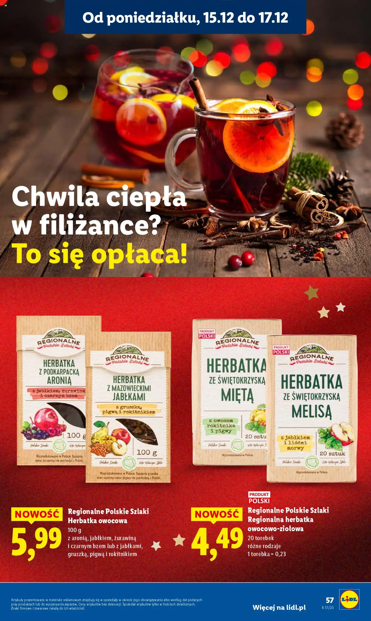 Lidl Gazetka od 15.12.2025 | Strona: 59 | Produkty: Pigwa, Mięta, Żurawina, Melisa
