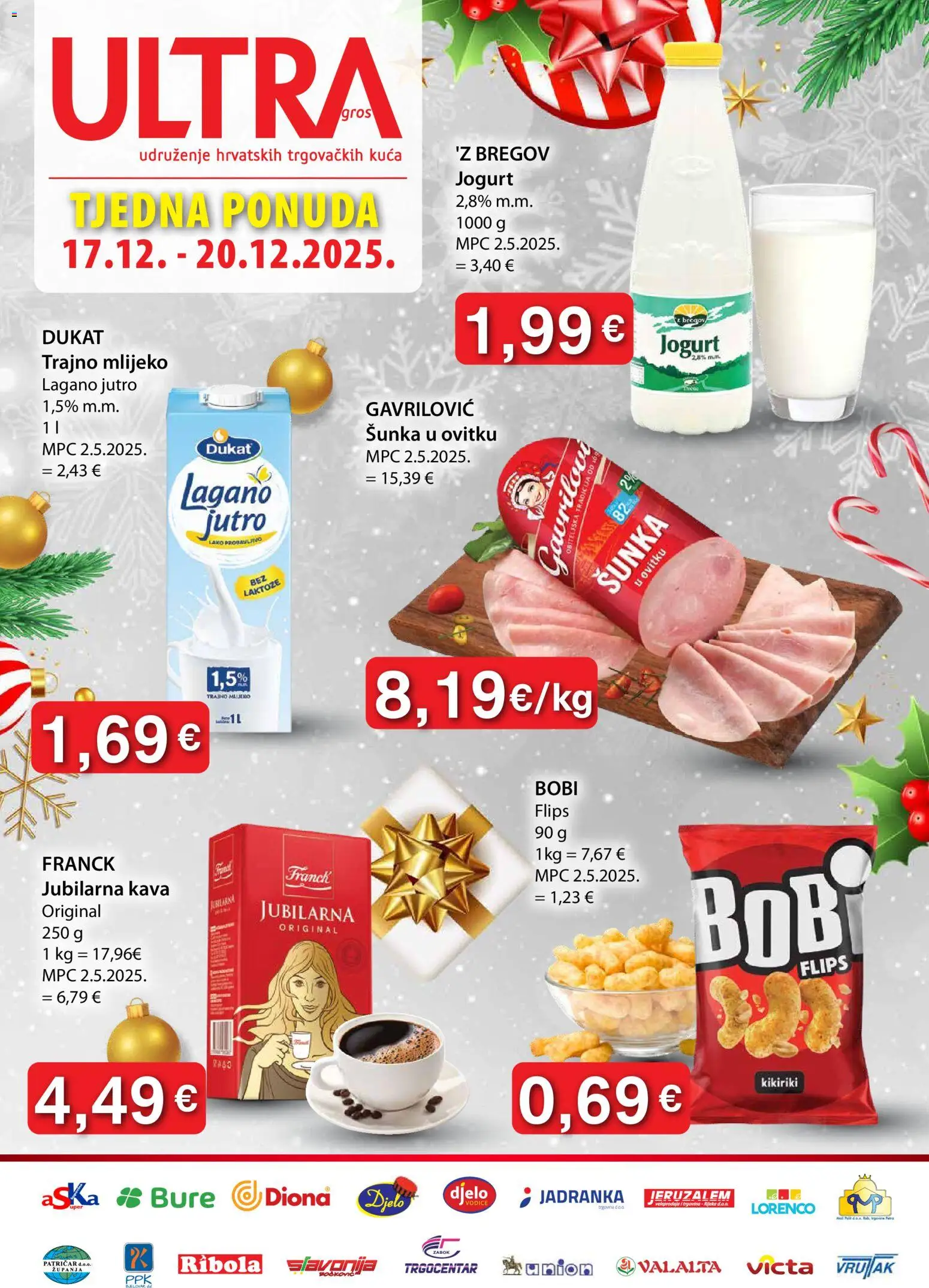 Ultra Gros katalog | vrijedi od 17.12.2025 | Stranica: 1 | Proizvodi: Flips, Mlijeko, Kava, Šunka