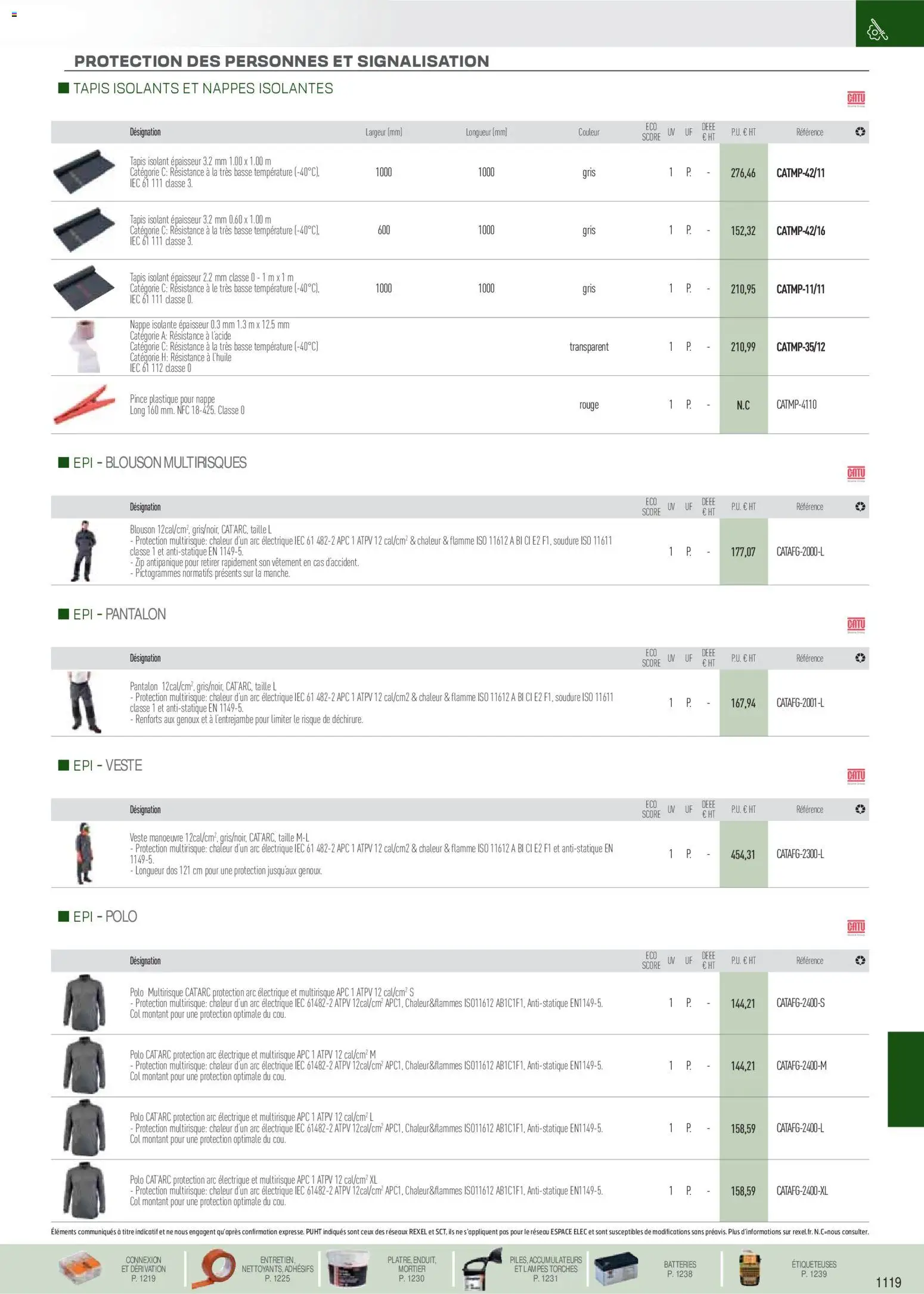 {H1} | Page: 10 | Produits: Mortier, Nappe, Veste, Pantalon